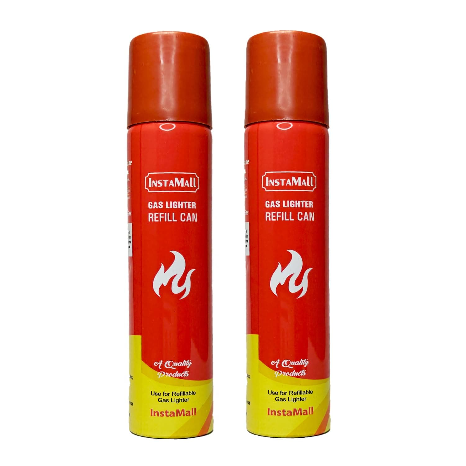 Instamall Aluminum Gas Lighter Refill Can, 100 ML, Red, Pack of 2