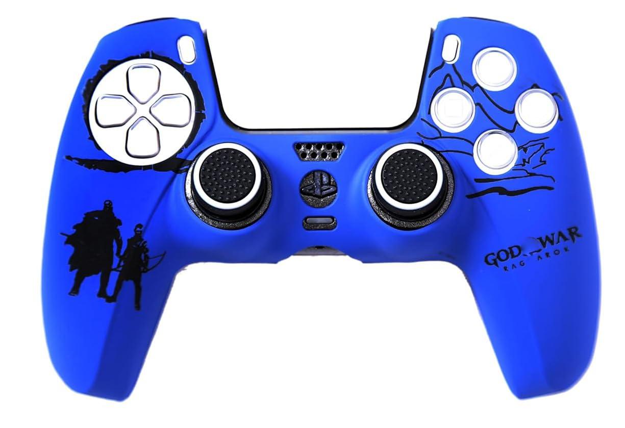 New World Silicon Cover Skin for PS5 Controller,Protective case Compatible for PS5 Dual-Sense Controller (GOW- Blue)