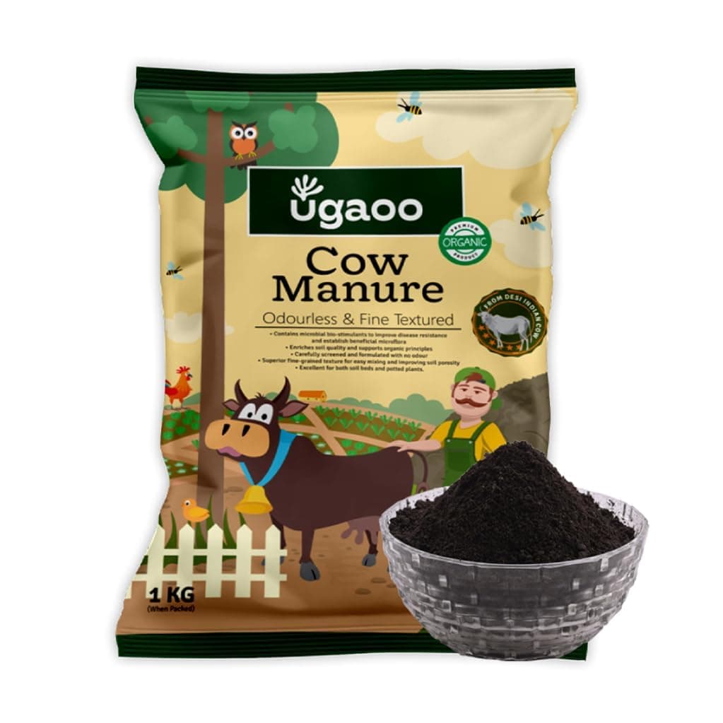 Ugaoo Cow Dung Manure Fertilizers for Plants & Home Gardening - 1 kg
