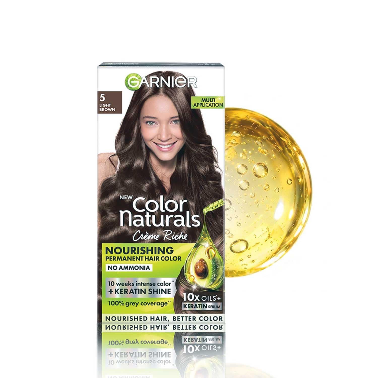 Garnier Color Naturals Light Brown Color Shade 5 | Ammonia Free, Keratin