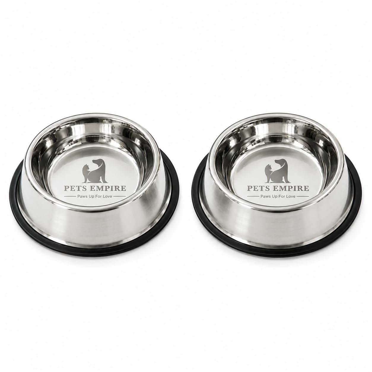 Pets Empire Stainless Steel Feeding Bowl for Medium Breed Adult Dogs & Giant Breed Puppies | Large (1400 ML x 2)