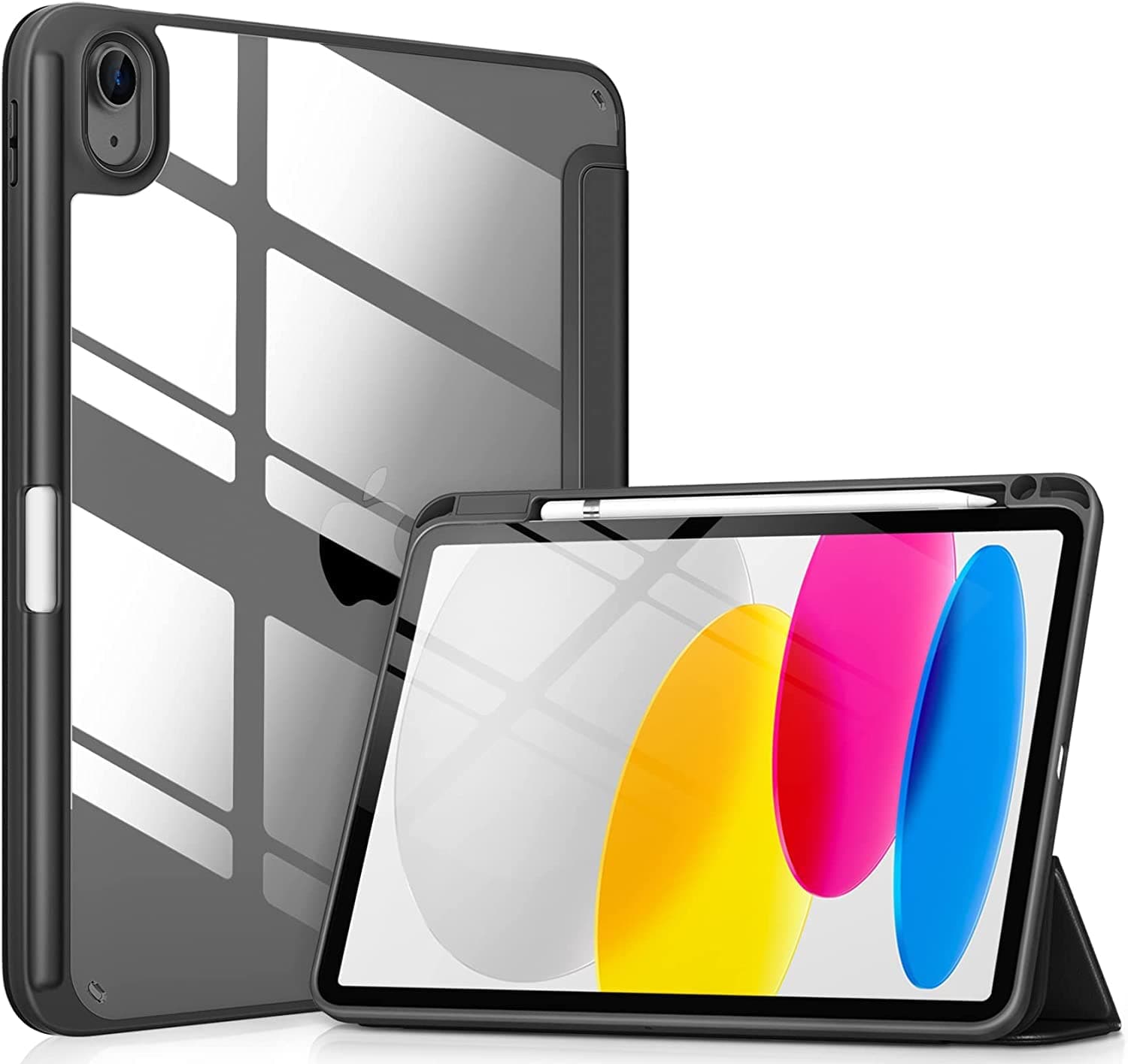 Robustrion Cover for iPad 11th (A16) / 10th Generation Cover Case (2025/2022) [Pencil Holder] (Right Side) [Auto Sleep Wake], Trifold Flip Stand Case for iPad 10th Gen / 11th Generation - Black