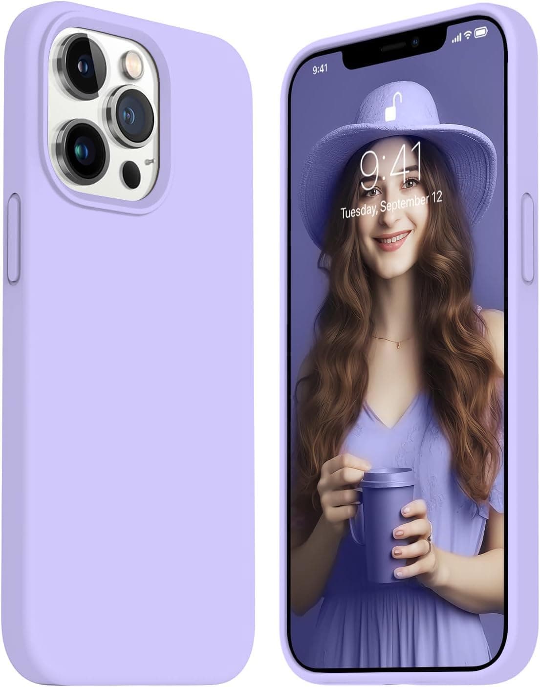 DIZORO Microfiber Candy Case Compatible for iPhone 13 Pro Max Purple