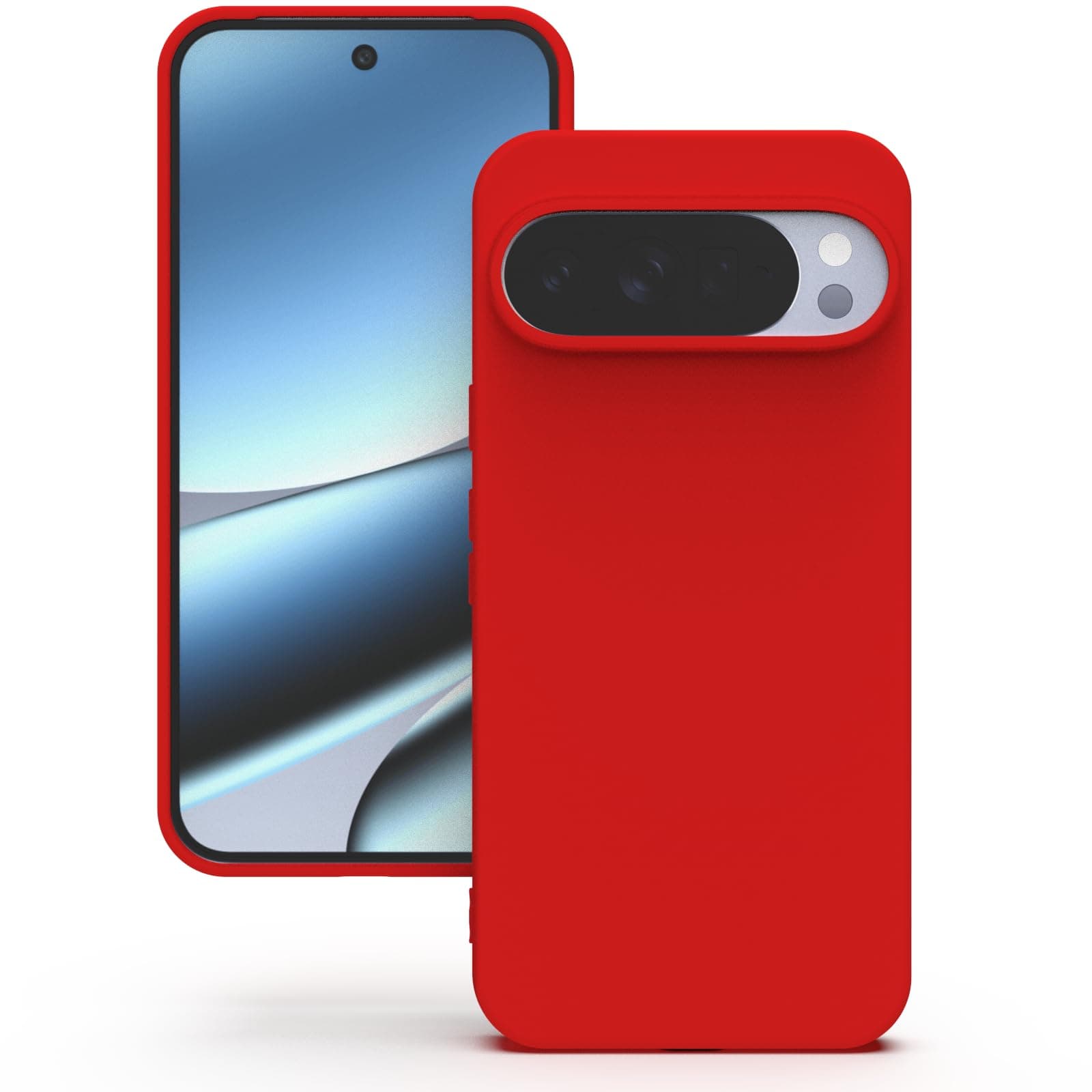 YATWIN Silicone Back Case for Google Pixel 10 Pro XL, Soft-Touch, Shockproof Phone Back Cover for Google Pixel 10 Pro XL - Red