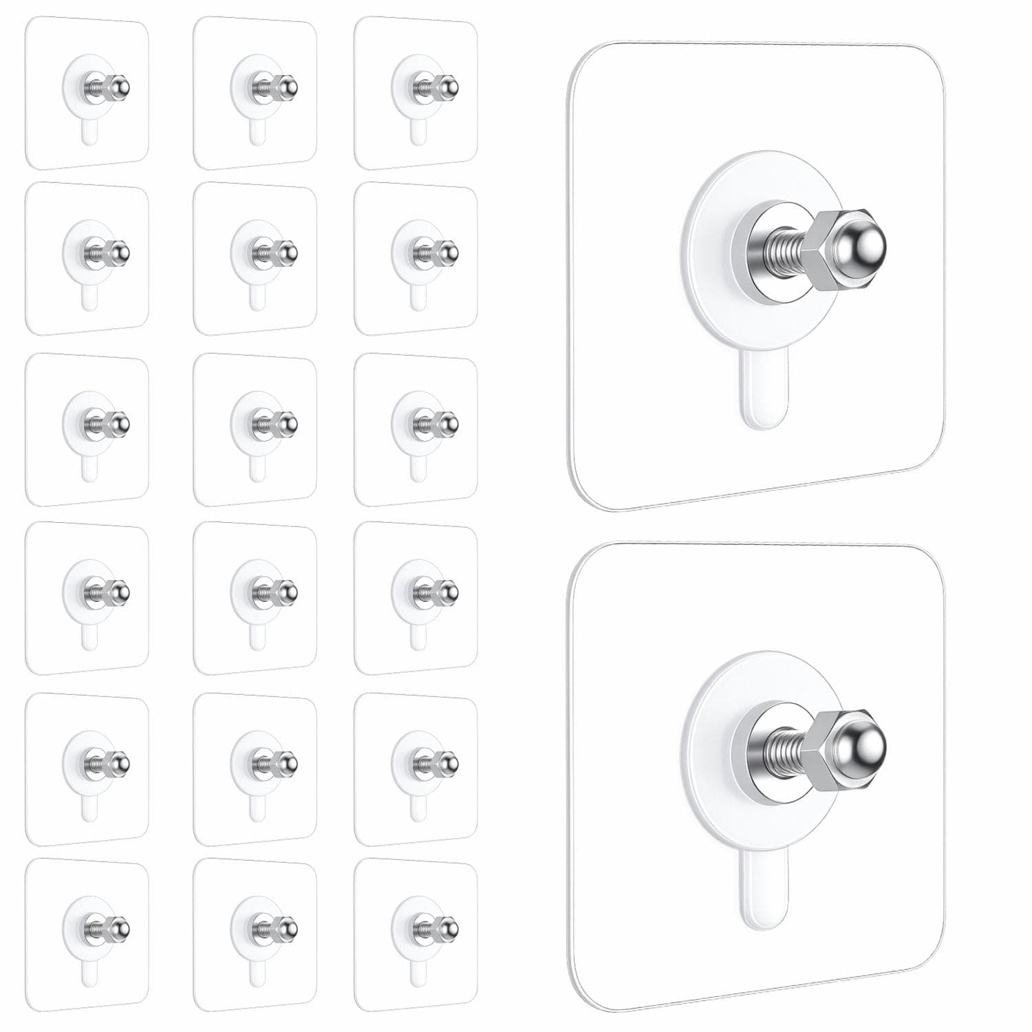 JIALTO Wall Hooks for Hanging Strong, Adhesive Hooks for Wall Heavy Duty, Wall hangings, Kitchen Accessories Items, Sticky Photo Frame Hangers (Pack of 20, Nail Hook)
