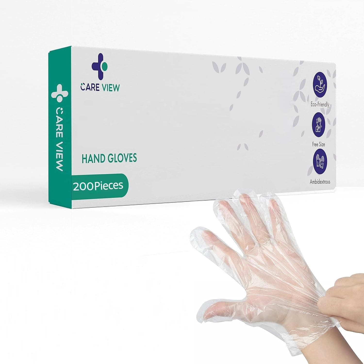 Careview CARE VIEW Hand Gloves | Pack of 200 | Transparent Gloves | Universal Size Gloves | For Gardening, Cleaning and Public Areas.
