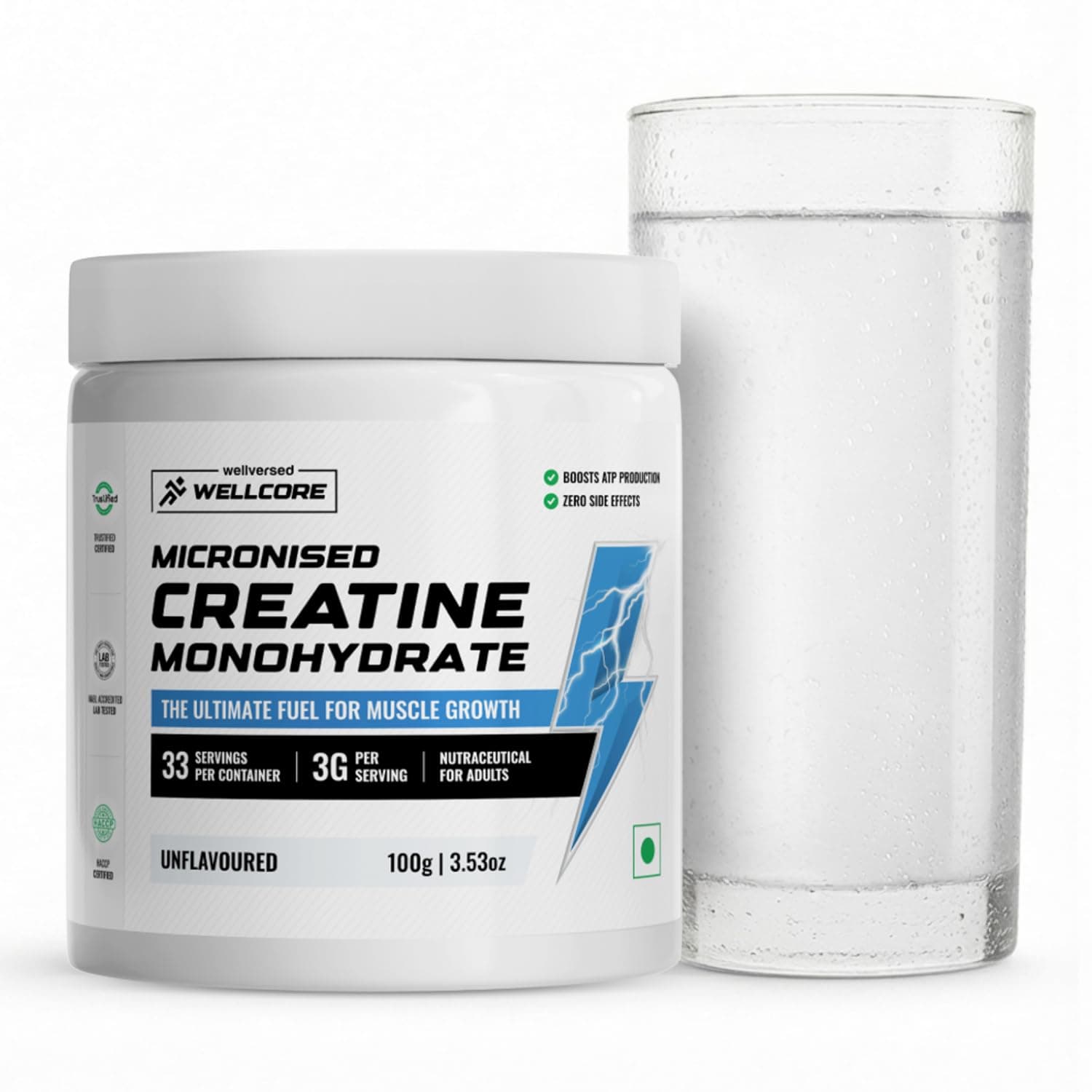 Wellcore Pure Micronised Creatine Powder (33 Servings, Unflavoured)