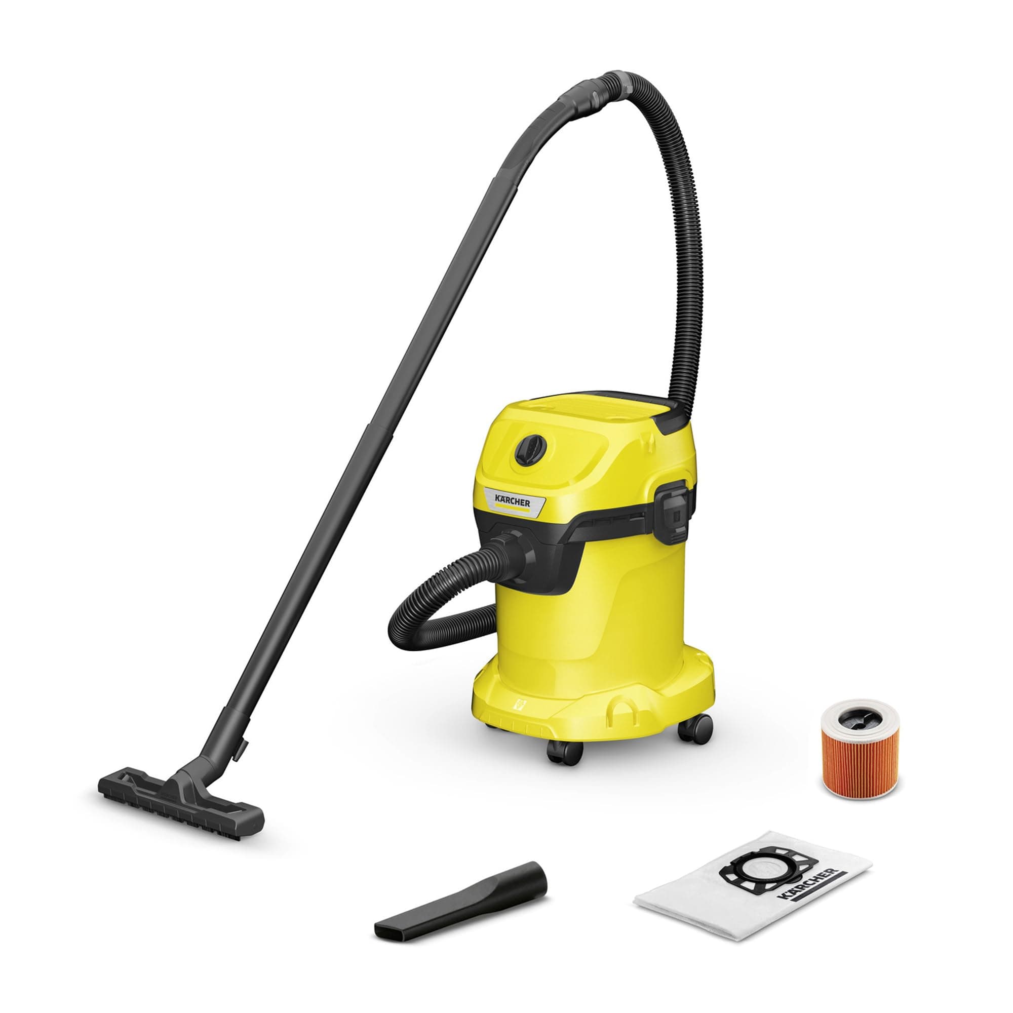 KARCHER Wd 3 V Wet & Dry Vacuum Cleaner, 23 kPa Suction Power, 17L Tank, 1000W Blower Function, Cartridge Filter & Fleece Filter Bag, for Home, Car & Furniture Cleaning, German Tech
