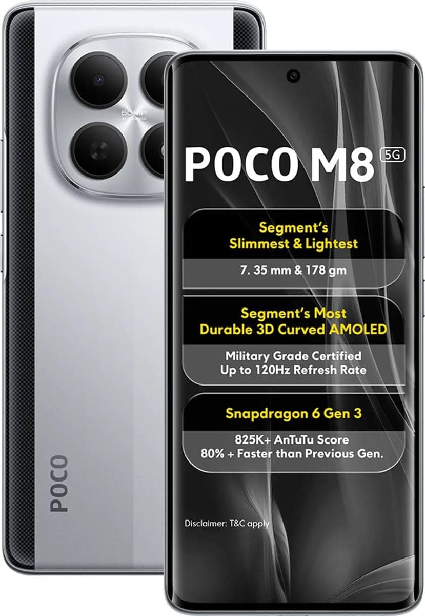 Poco M8 5G Frost Silver 8GB RAM 256GB ROM