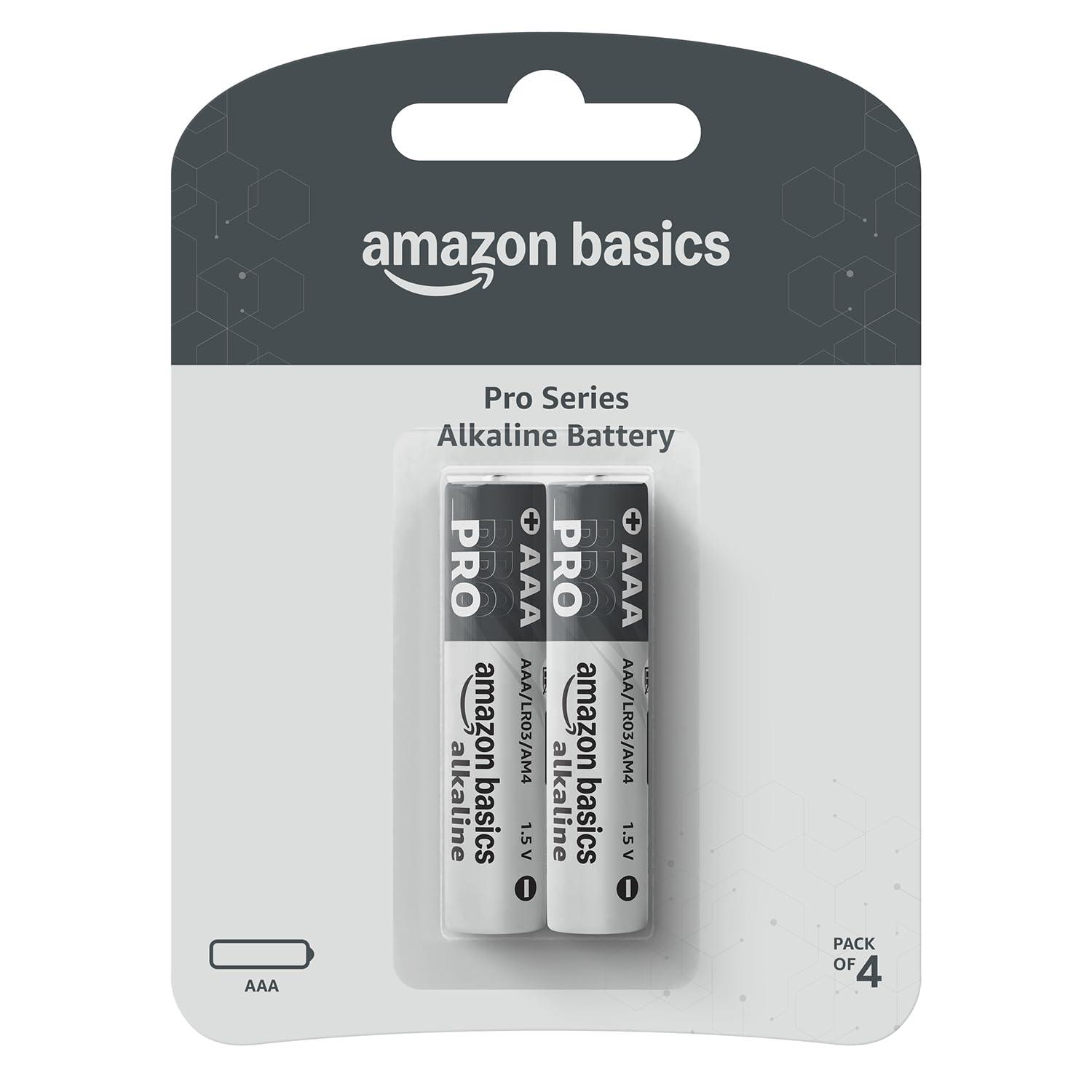 Amazon Basics Pro Series AAA Alkaline Battery | Pack of 2 | for High Drain Devices | Toys, Digital Camera, Electric Toothbrush