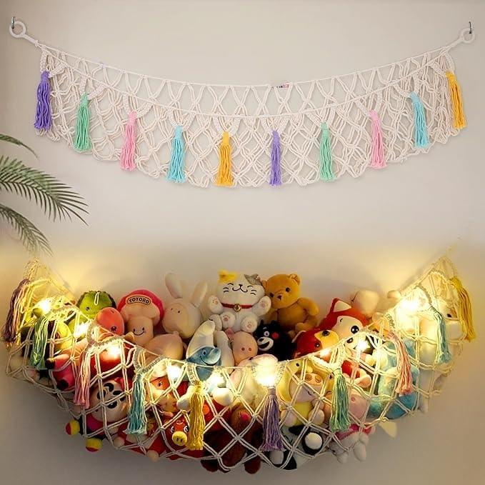 Urooz Macrame Stuffed Animal Net Hammock Jumbo Large