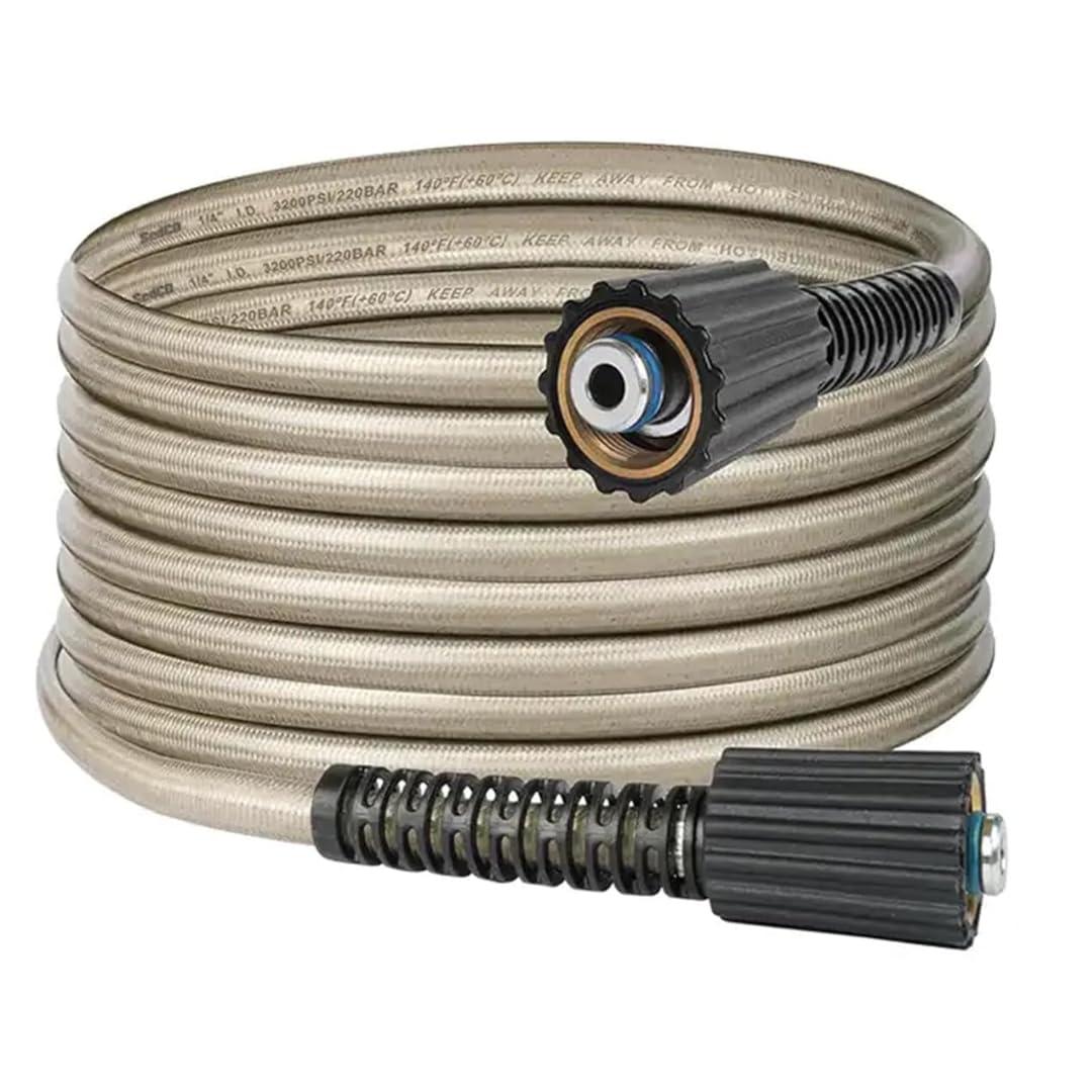 JPT Heavy Duty 15-Metre Super Flexible Pressure Washer Hose Pipe | American Standard M22 Thread With O-Ring Seals | Up To 2465PSI Pressure