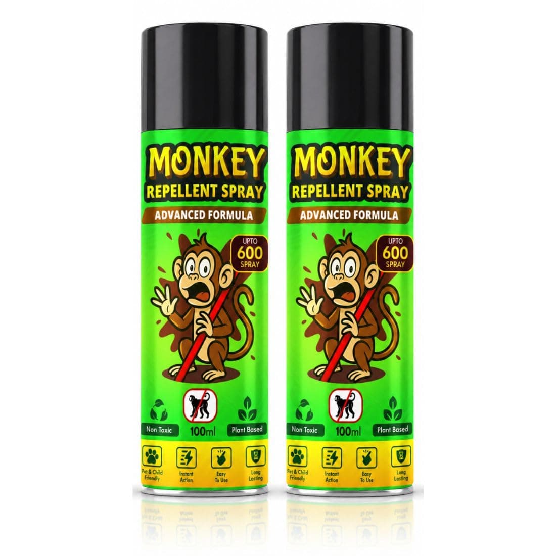 Monkey Repellent Spray 100ml | Plant-Based Animal Deterrent for Garden, Balcony & Terrace | Indoor & Outdoor (Pack Of 2)