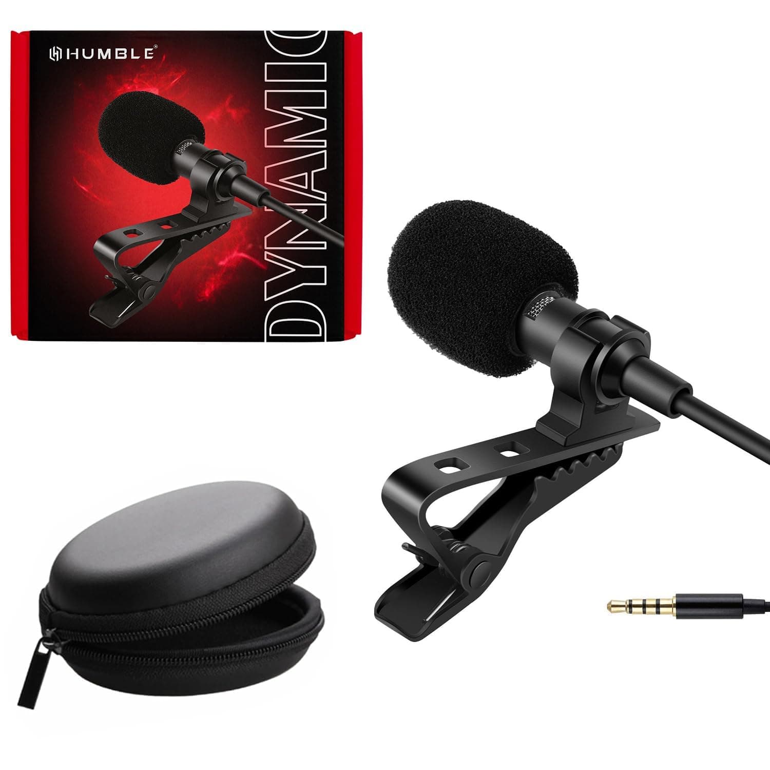 Humble HB-M01 Wired Lavalier Microphone, Clip-On Condenser Lapel Mic with 3.5mm Jack for Android Phones, PC & Laptop–Ideal for YouTube/Vlogging/Interviews/Livestreaming & Video Recording (1.5m Cable)