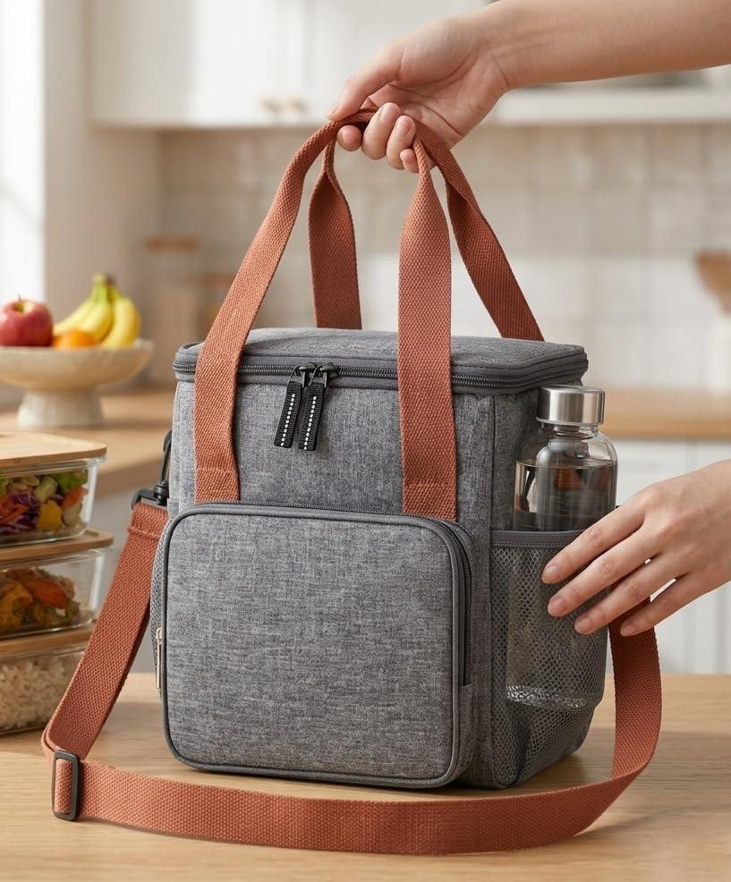 SaleOn Insulated Lunch Bag for Office Men & Women | Large Tiffin Bag with Shoulder Strap | Leakproof, Water-Resistant Lunch Box Bag | Food Carry Tote for Travel & Work | 1 Year Warranty