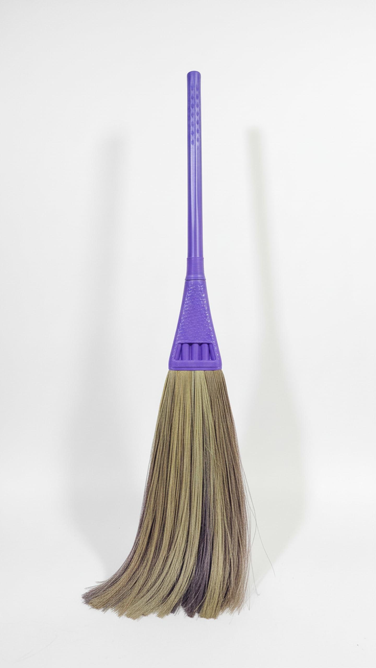 UMD Natural Grass Broom with Long Handle, 4 Feet Length, 2X Durable Grass, Dust Free Medium Weight jaduu Floor Cleaning for Home and Office (1)
