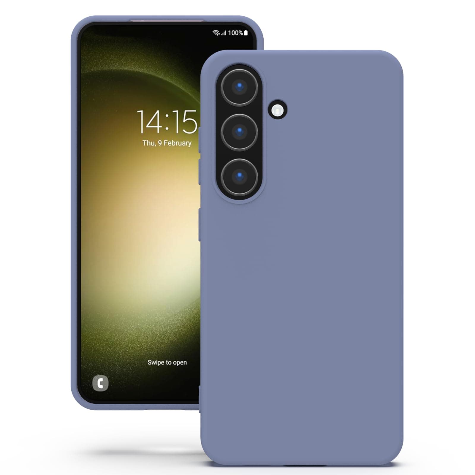 YATWIN Silicone Back Case for Samsung Galaxy S23 FE, Soft-Touch Phone Back Cover for Samsung Galaxy S23 FE - Lavender Grey