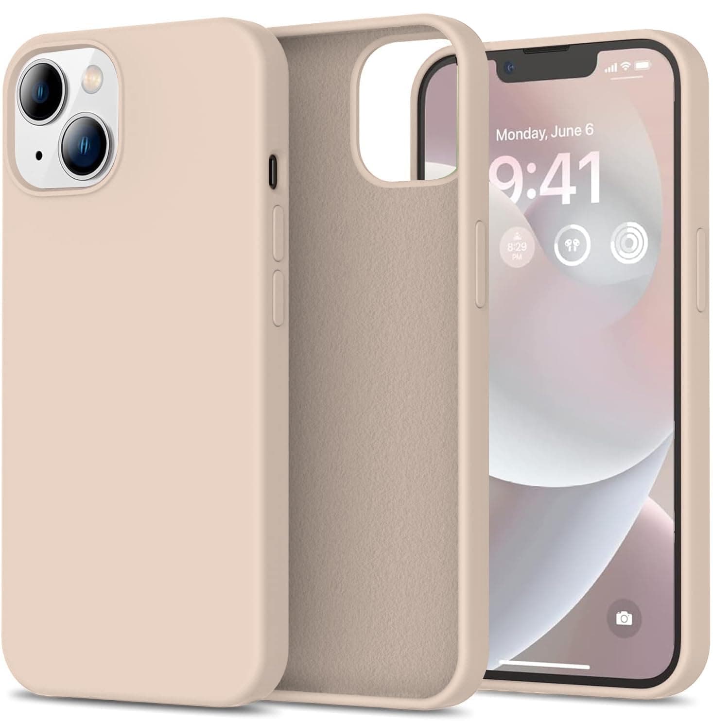 DIZORO® Silicone Back Case for iPhone 14, Soft-Touch Phone Microfiber Silicone Back Cover for iPhone 14-Desert
