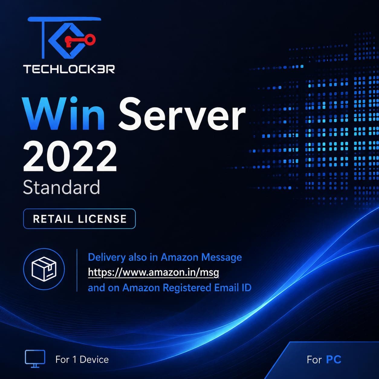 TECHLOCKER Win Server Standard 2022 Edition Lifetime Retail License Key Only & Updates | 1 User/PC/Server | 32/64 bit | Quick Email Delivery |
