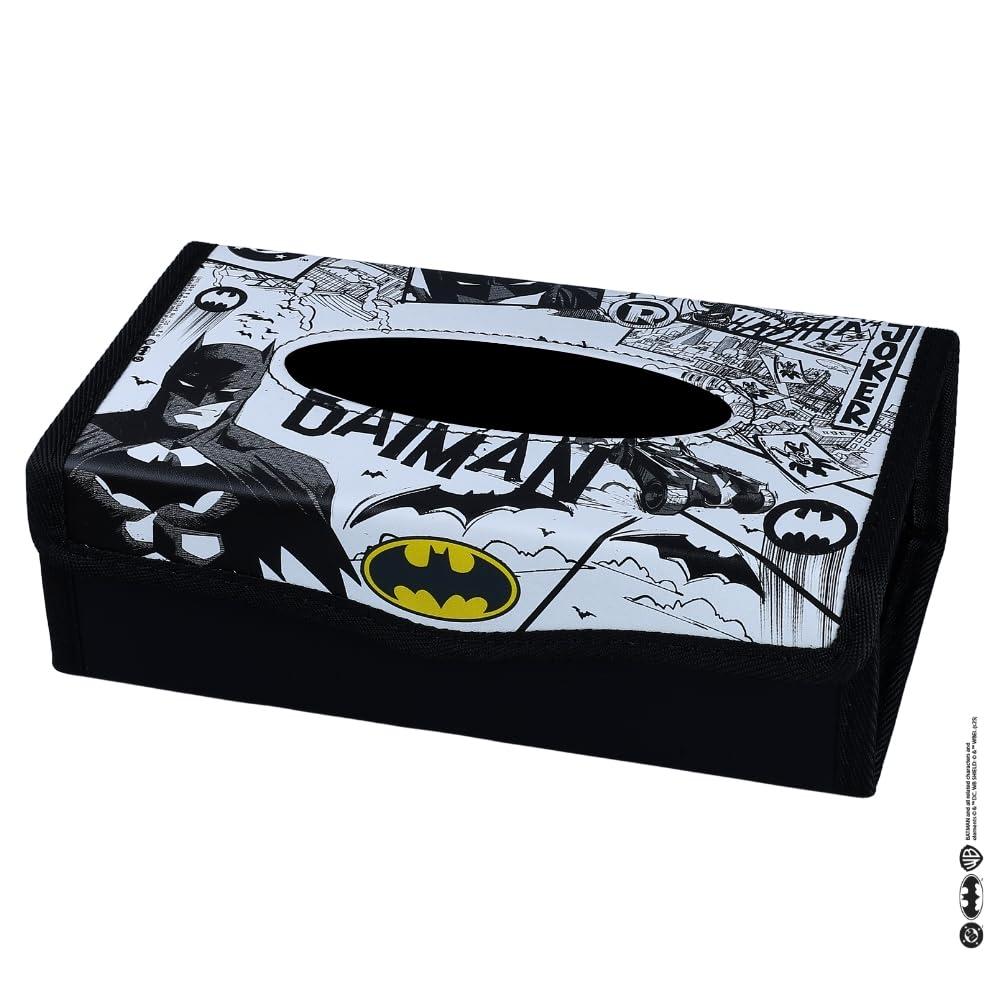 Involve DC Batman Tissue Box Cover with Involve Black Tissue | Batman Themed Car Tissue Holder | Premium Car Accessory with 100 Pulls | Official DC Merchandise| Car Accessories 2026