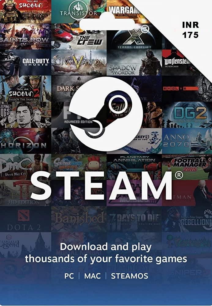 INR 175 Steam Wallet Code (Code Only) [video game]