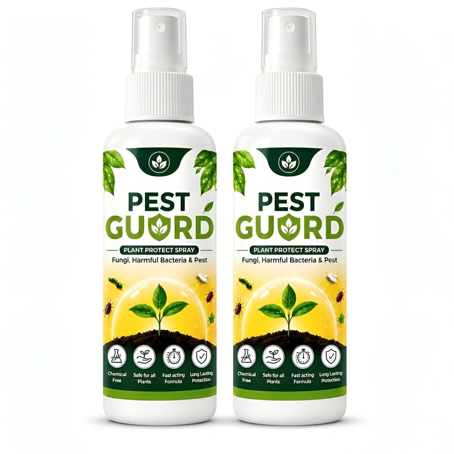 Pest Guard Natural Neem Oil Spray(100ml) | Ready to Use Organic Cold Pressed Natural Neem Oil Spray for Indoor and Outdoor Plants | Removes Mealybugs Fungus and Other Pests from plants (Pack of 2)
