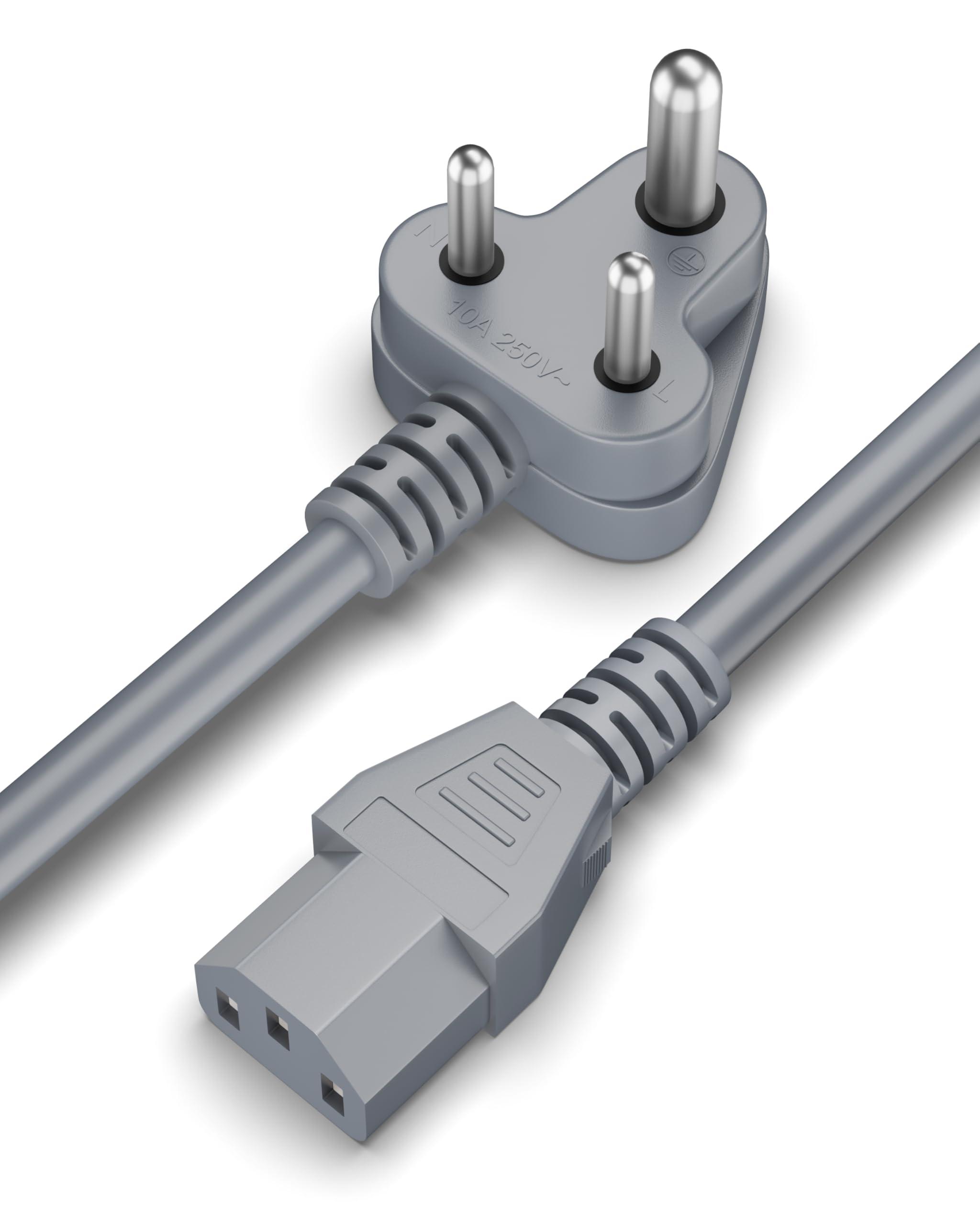 FEDUS 3 Meter TPR (Thermoplastic Rubber) Desktop PC Computer Power Cord, 2500 Watt IEC C13 Cable for Gaming pC, 3 Pin Ac Wire Lead for SMPS Power Supply, Monitor, Printer, Electric Kettle, TV