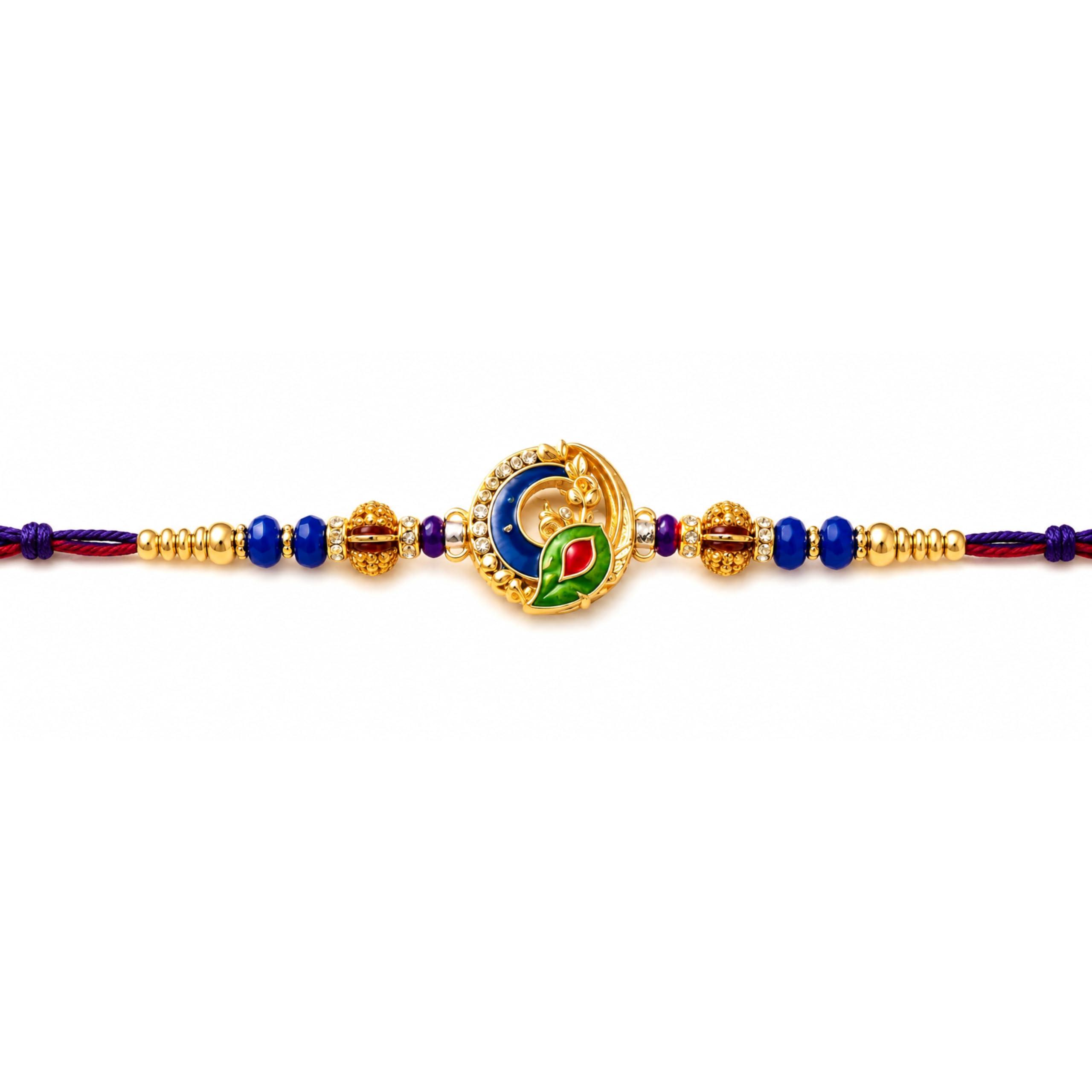 Shreeji Creations Peacock Feather Rakhi