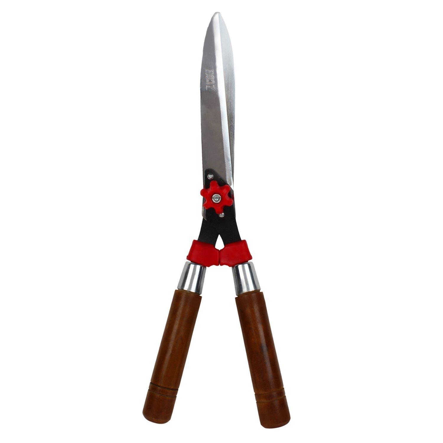 Kraft Seeds Hedge Shears 1Pc Metal with Wooden Handle, Grass Cutter, Tree Cutter Tools, Plant Cutter for Garden, Durable Blades, Shrub Trimmer, Ergonomic Design, Precision Cutting