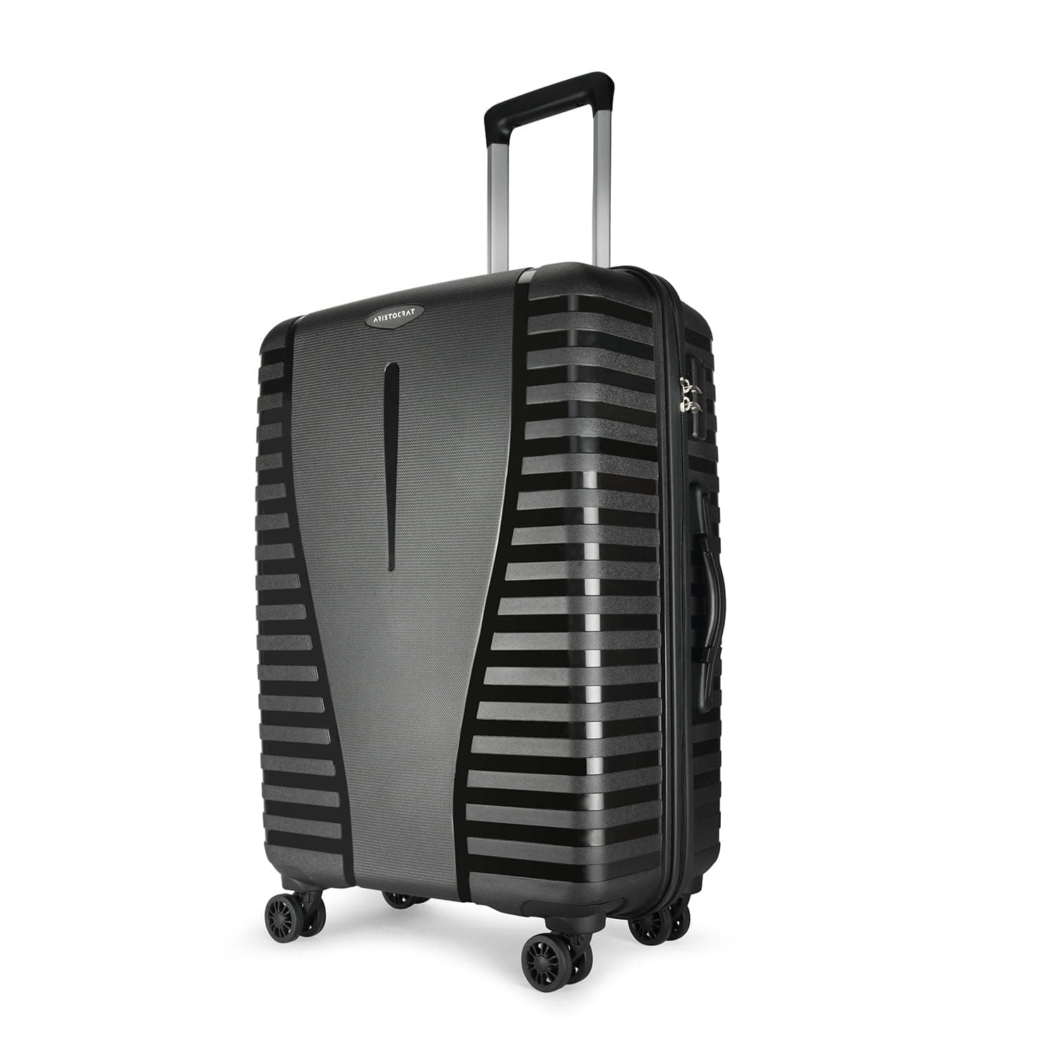 Aristocrat Airpro 8-Wheel Large Size Hard Case Trolley Bag, Jet Black