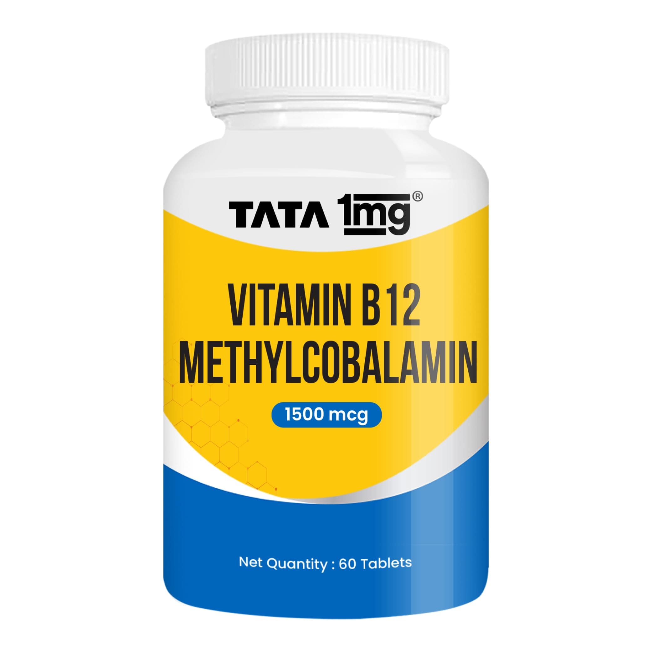 Tata 1mg Vitamin B12 Methylcobalamin 1500 mcg Tablets | Active B12 for Nerve Health & Energy Support | High Strength | 60 Tablets