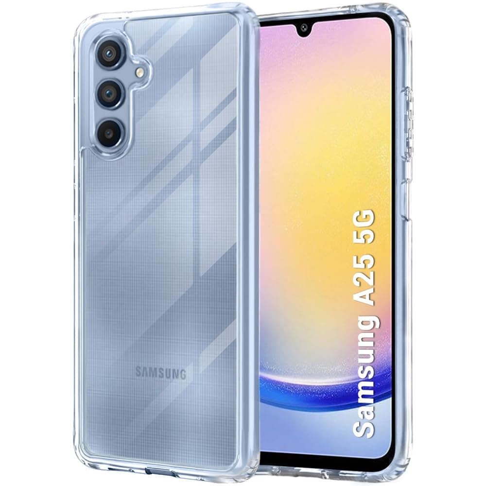 TheGiftKart Ultra-Hybrid Crystal Clear Back Case Cover for Samsung Galaxy A25 5G | Shockproof Design | Hard Back Cover Case for Samsung Galaxy A25 5G (PC & TPU, Transparent)