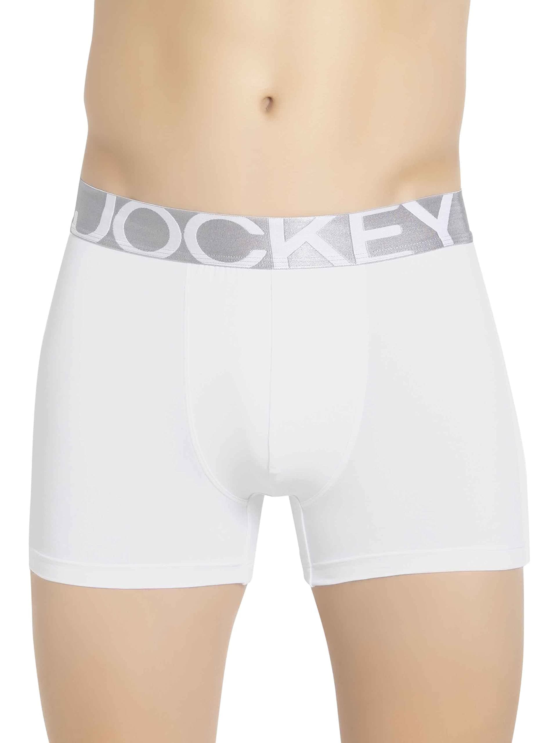 Jockey Men's Ultrasoft & Light Weight Tactel Nylon Trunks IC28_White_S