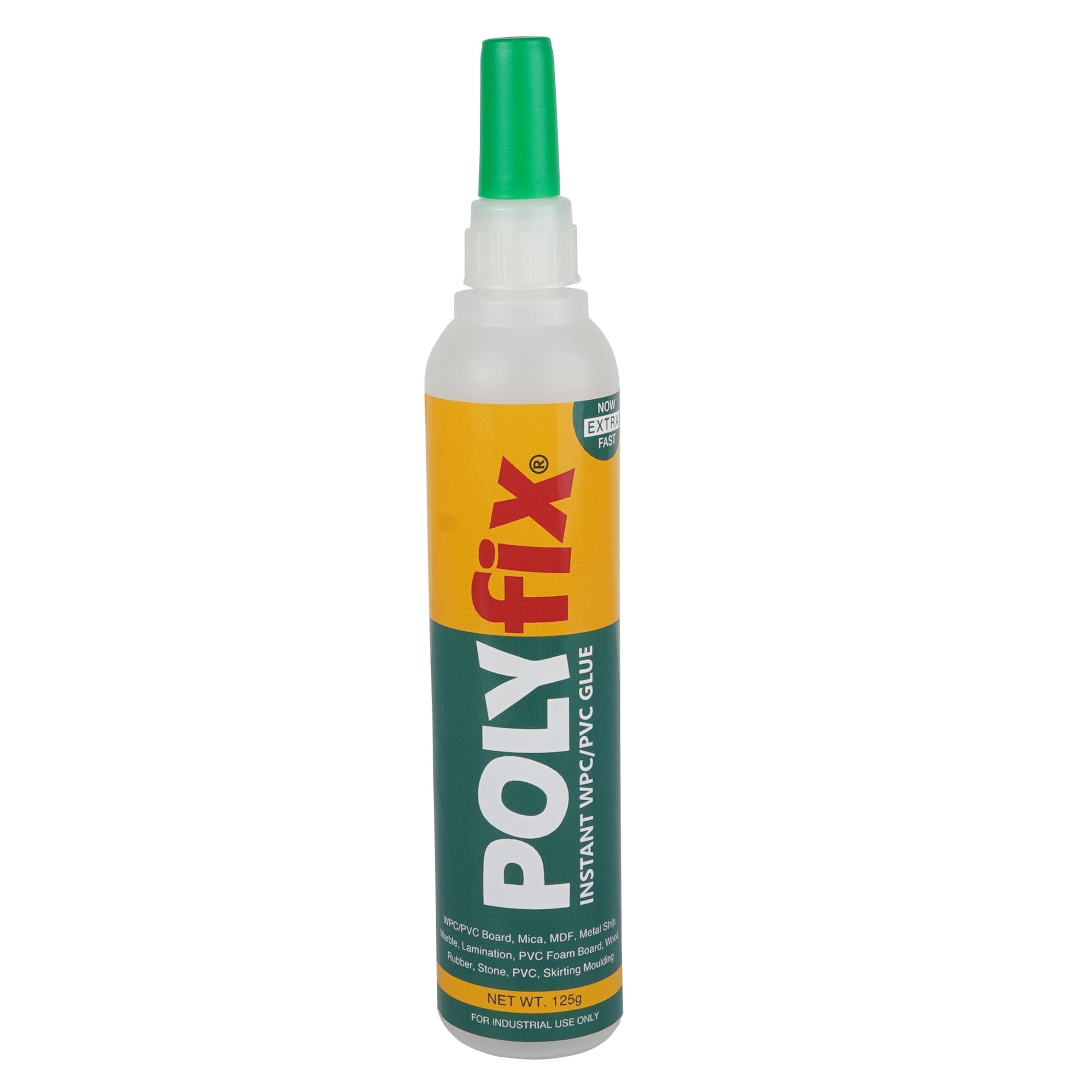 POLYfix Instant WPC/PVC Glue - Ideal for Wood,Mica,Acrylic Sheets, Ceramics, Stone, WPC/PVC boards, Gypsum and Particle Boards-Strong Bond and Quick Setting Formula (125g)