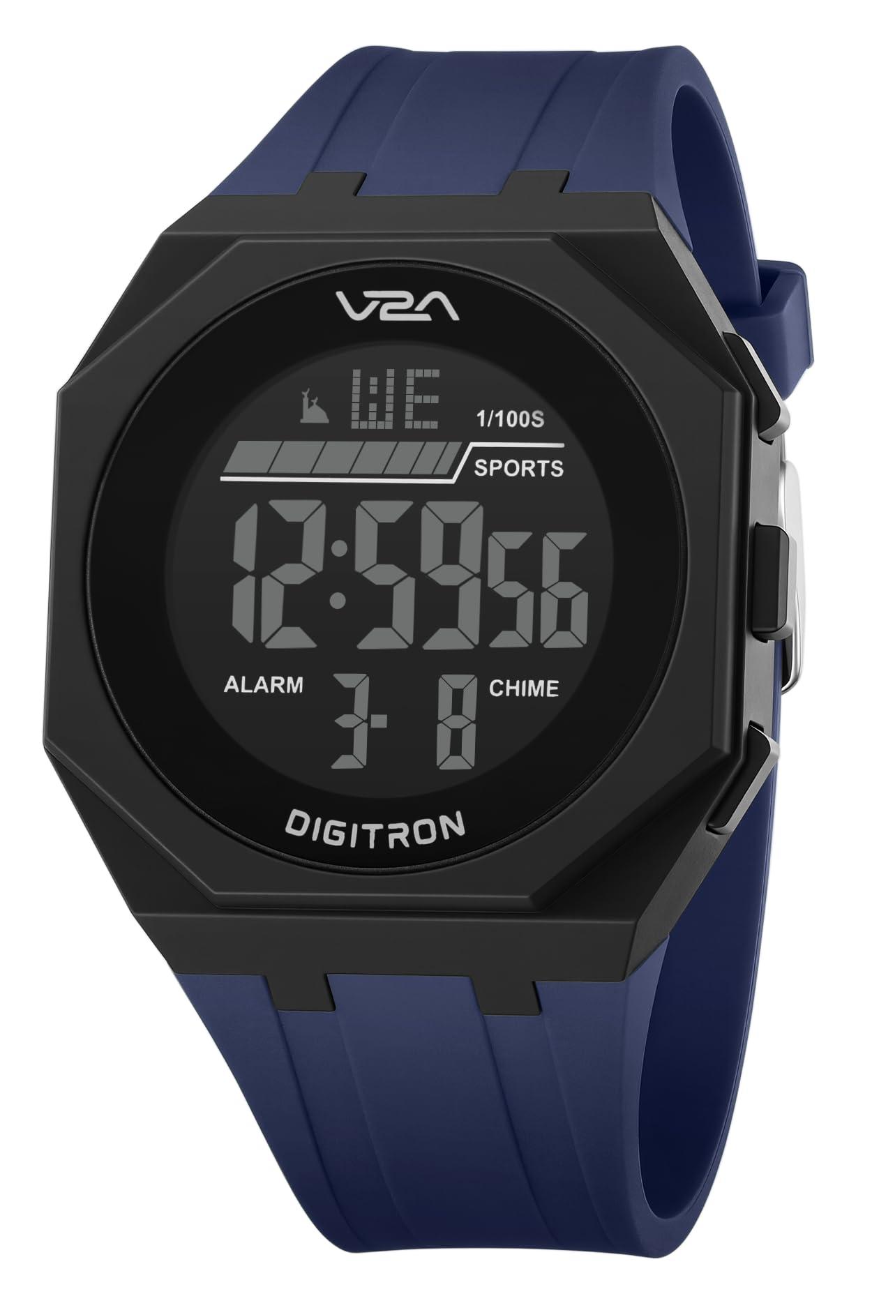 V2A Digitron 3009 Digital Sports Watch for Men & Boys | Big Dial, Alarm, Stopwatch, 12/24H | LED Luminous Display | 3 ATM Water Resistant Training | Gifts for Men & Boys