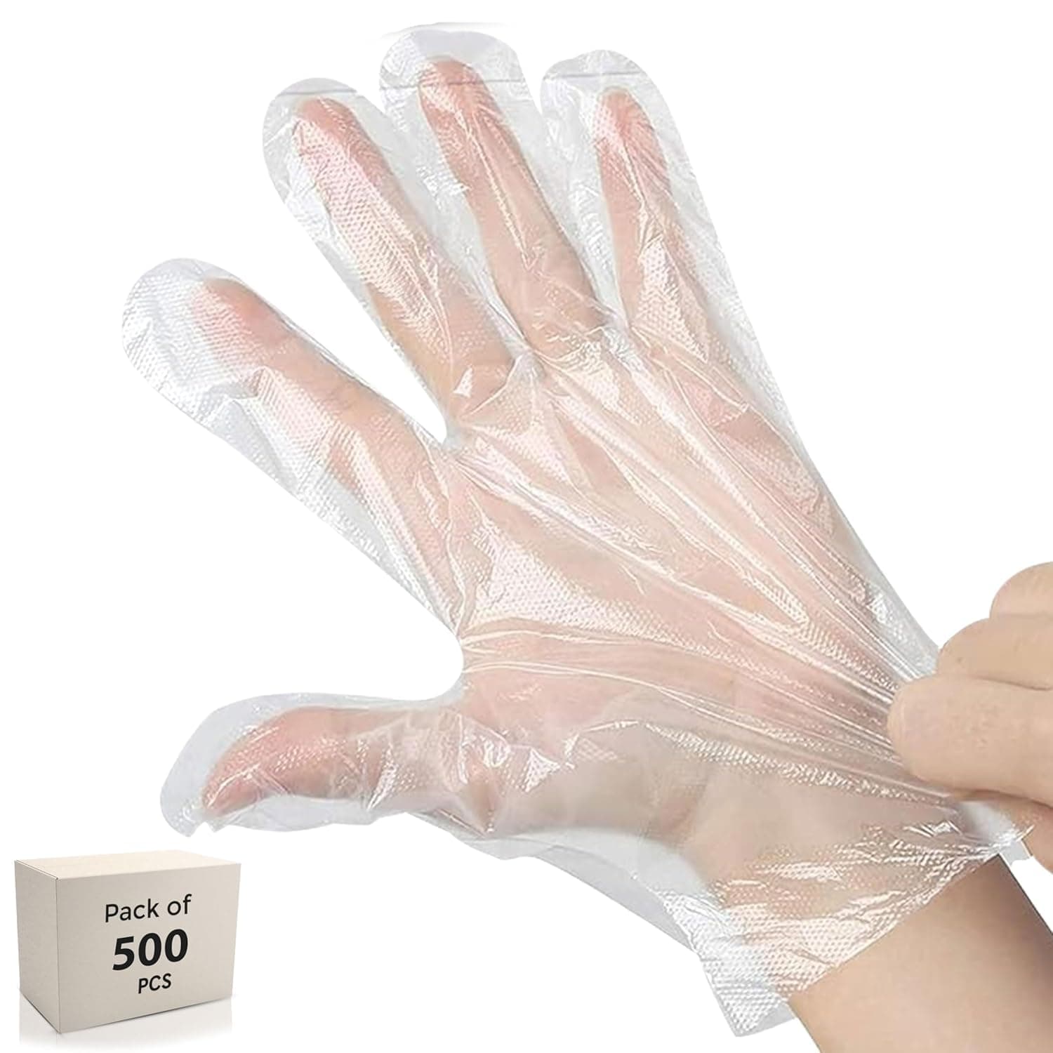 Robustt Disposable Hand Gloves - Transparent (500 Pcs) | Reusable, Anti Bacterial Food Safe Gloves For Hair-dye, Clinics, Hotels, Salons, Kitchen (Universal Fit)