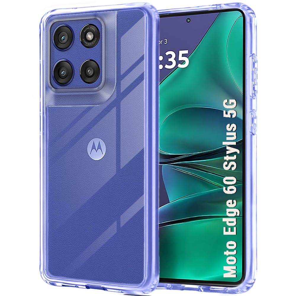TheGiftKart Ultra-Hybrid Crystal Clear Back Case Cover for Motorola Moto Edge 60 Stylus 5G | Shockproof Design | Hard Back Cover Case for Motorola Moto Edge 60 Stylus 5G (PC & TPU, Transparent)