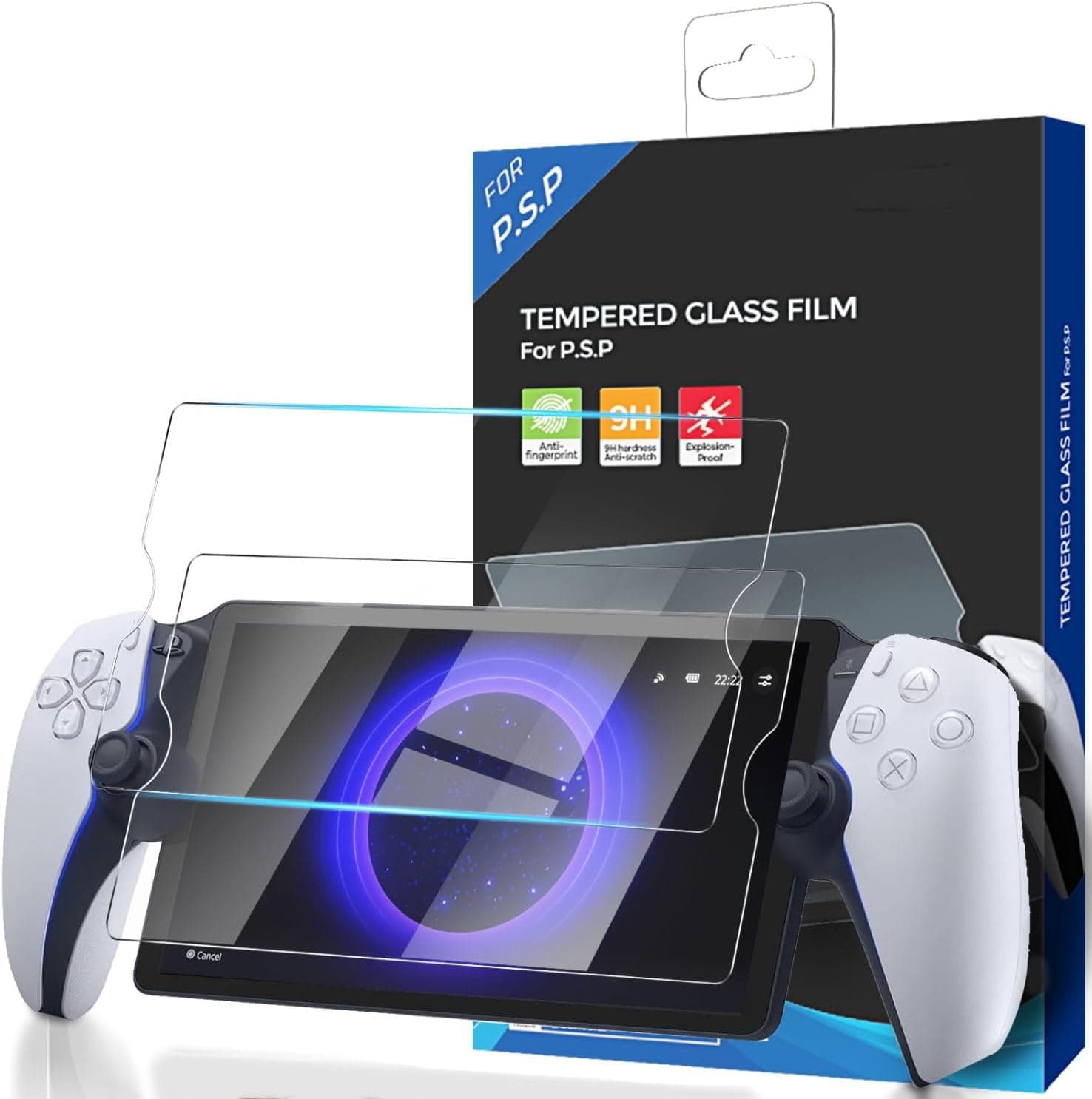 New World 2 Pack TEMPERED GLASS Screen Protector for PlayStation Portal,8 inch, Anti-Scratch, 9H Hardness, Ultra HD, Anti-Fingerprint, Bubble-Free, Tempered Glass for for PS5 Portal Handheld Console