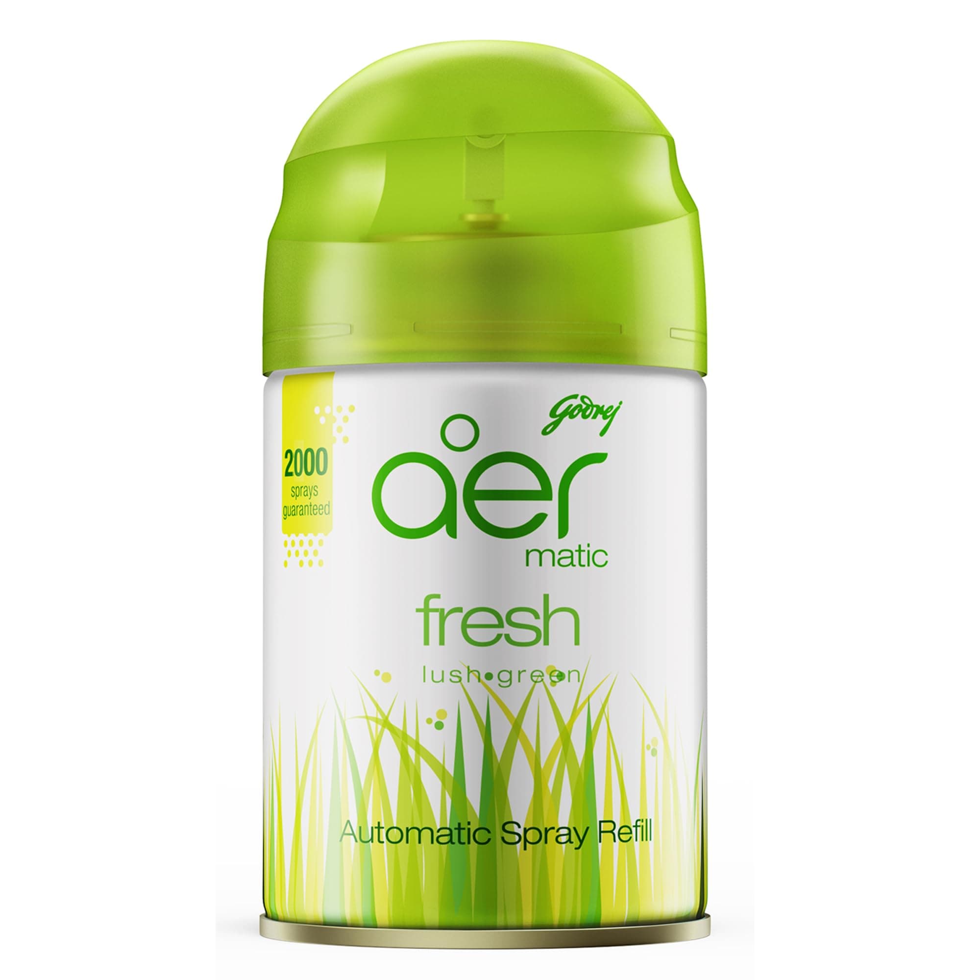 Godrej aer Matic Automatic Room Fresheners Refill Pack | Fresh Lush Green | 2000 Sprays Guaranteed | Lasts up to 60 days (210ml)