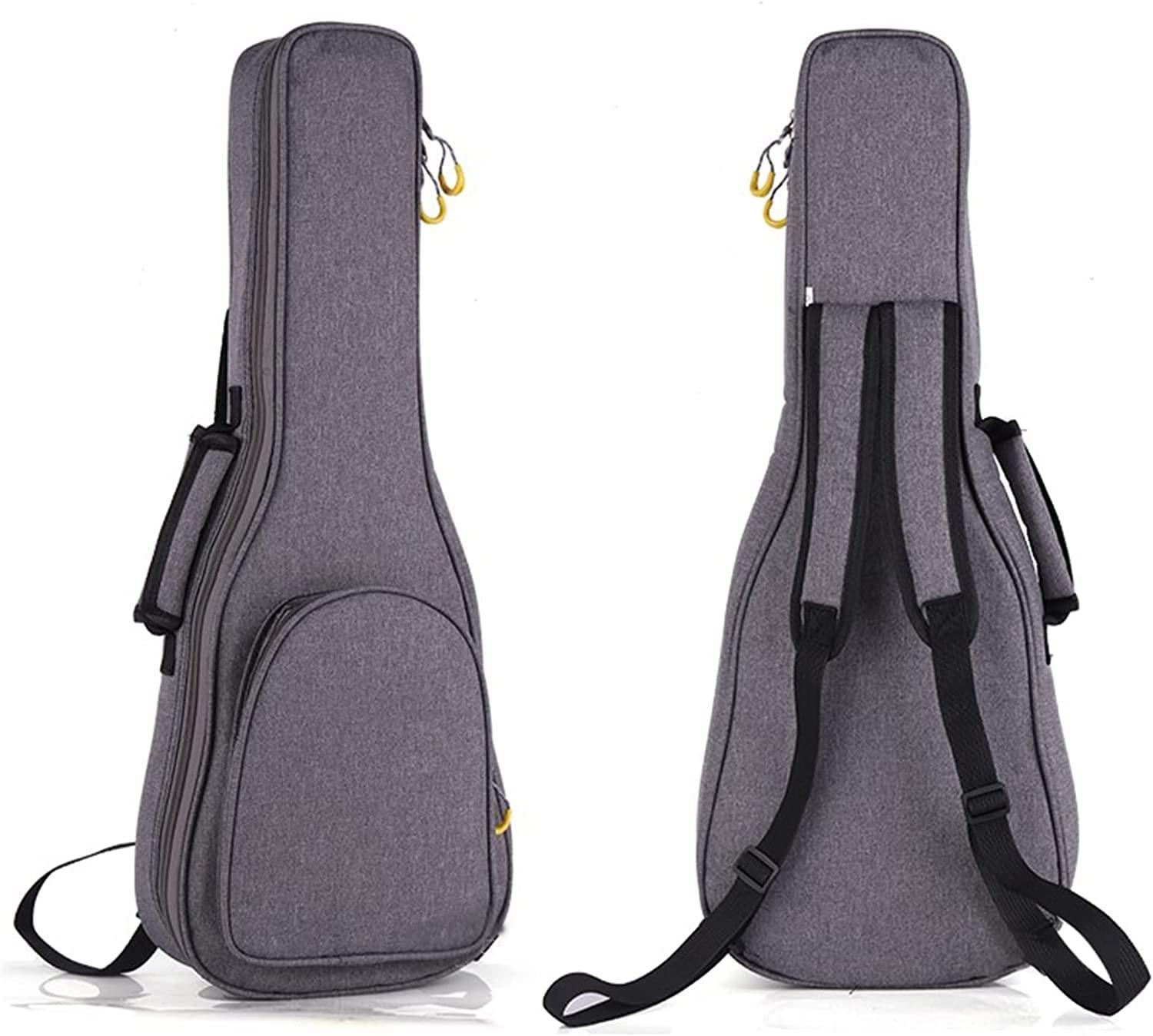 Glow Wings Linen Simple Ukulele Case 10mm Sponge Portable Waterproof Ukuleles bag Cover Uke gig bag with Accessory Storage Pocket 23 In Concert (21Inch Soprano, grey)