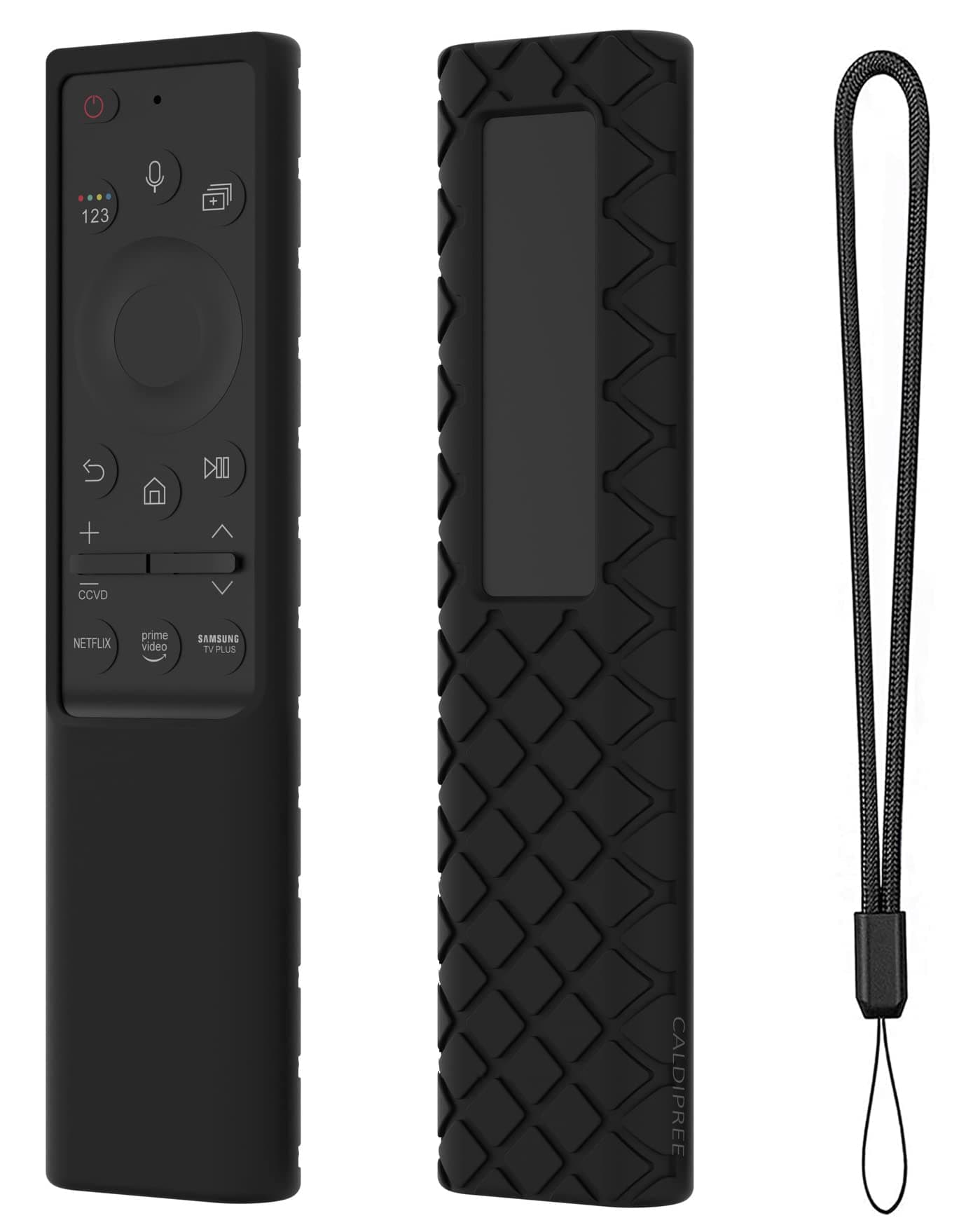 Caldipree Silicon Protective Case Cover Compatible with Samsung Smart TV Remote Control QLED 4K TV BN59-01311 TM2180E [Remote NOT Included] (B-Black)