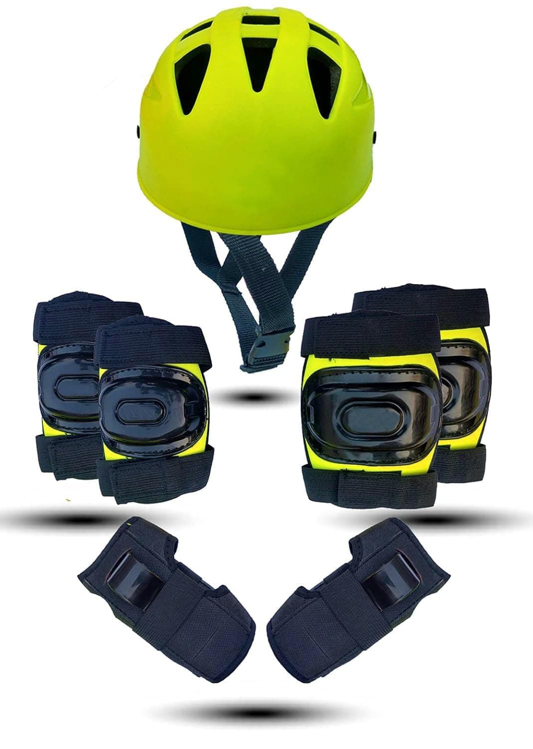 Protoner Kids Skating Protection Kit with Helmet, Knee Pads, Elbow Pads and Wrist Guards,Multiple Colors & Sizes (Green, Large)