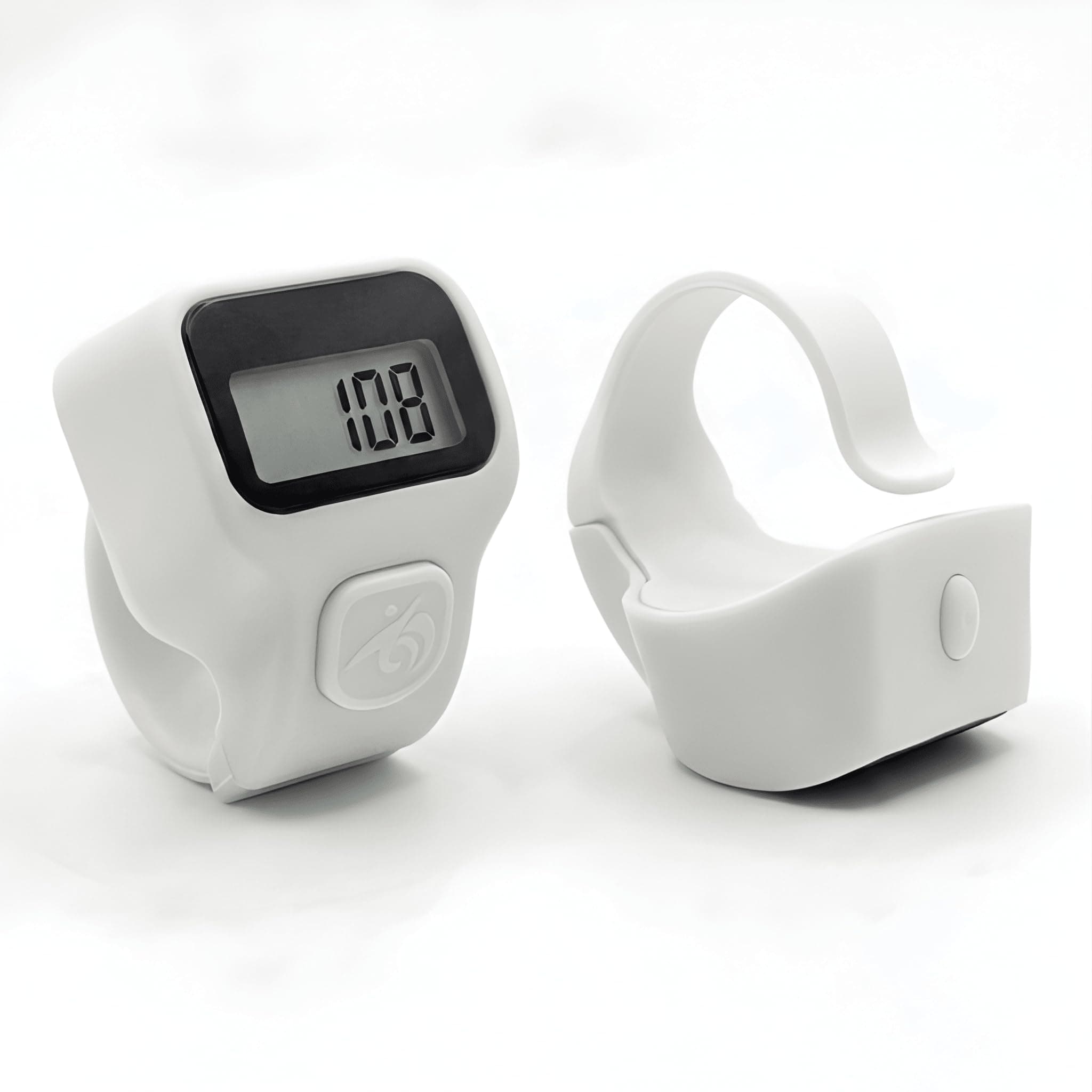 Digital Ring Counter, LCD Display, Finger Tally Clicker for Meditation and Prayer, Ring Style (Pack of 1) (White)