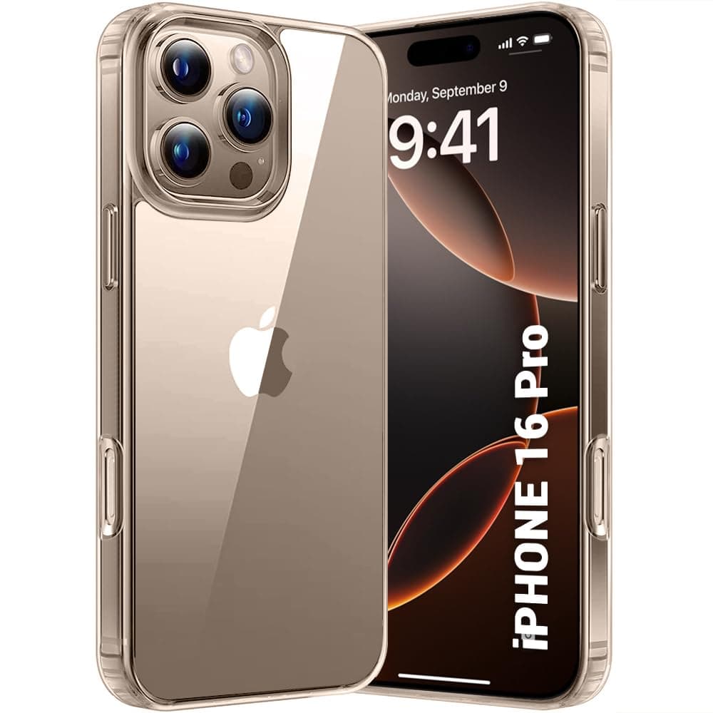 TheGiftKart Ultra-Hybrid Crystal Clear Back Case Cover for iPhone 16 Pro | Shockproof Design | Hard Back Cover Case for iPhone 16 Pro (PC & TPU, Transparent)