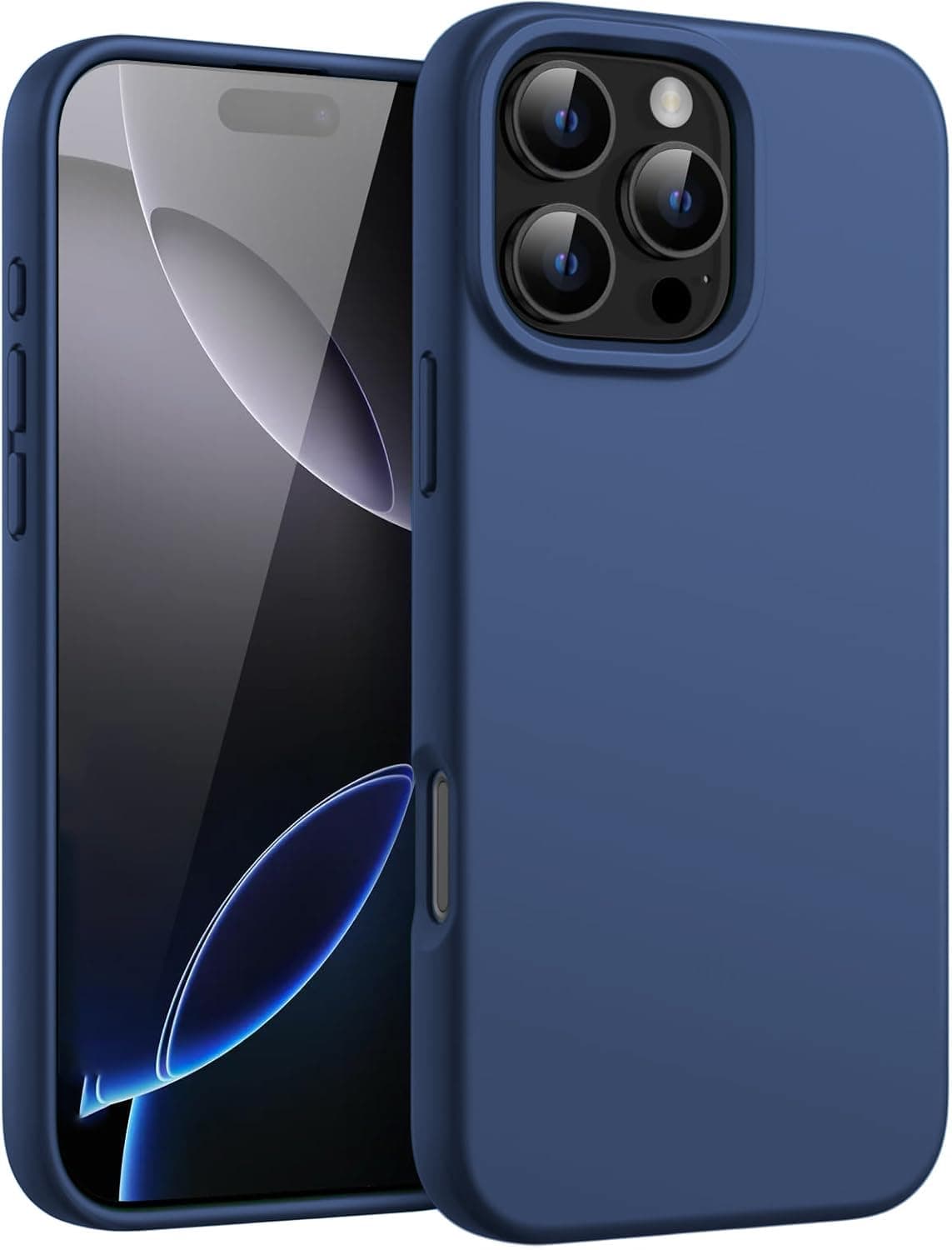 DIZORO Compatible for iPhone 16 Pro Max Case 6.9, Slim Liquid Silicone 3 Layers Full Covered Soft Gel Rubber Phone Case Protective Cover 6.9 Inch New Blue