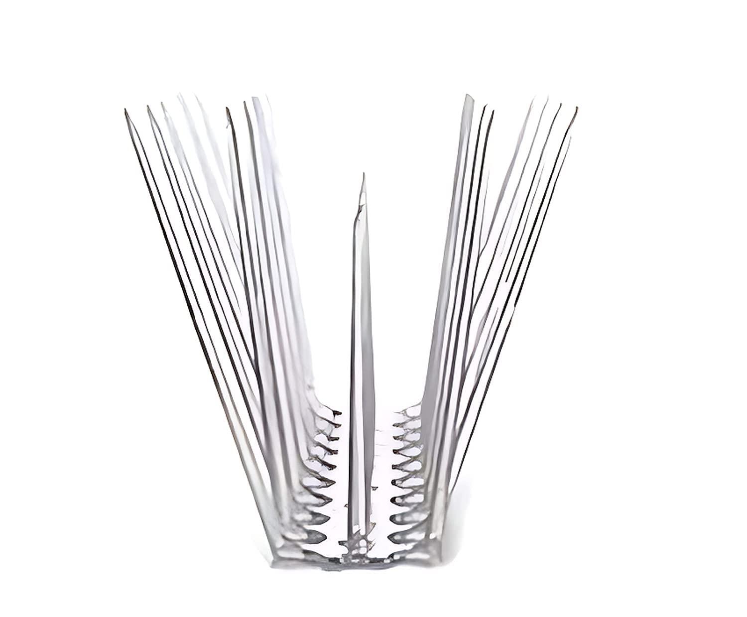 PlastKart 20 Pcs Spikes with (Double Sided Tape) Bird Spikes, Pigeon Spikes Pigeon Control Plastic Spikes for Window Balcony Railing Ac Outdoor Protection Pigeon Monkey Crow Kabutar