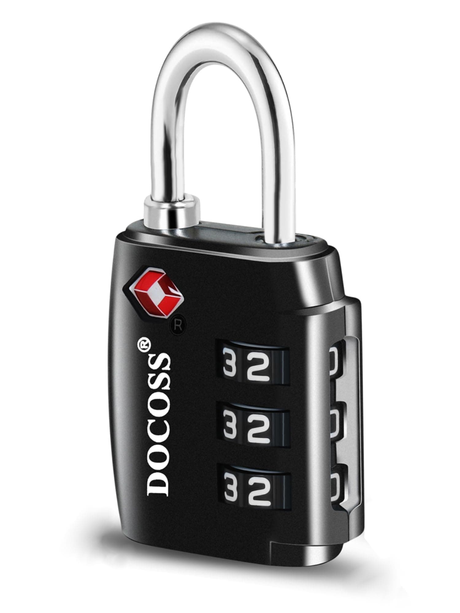 DOCOSS-202 Strong ABS TSA Locks for Luggage, Number Lock for Bag Small Locks for Luggage TSA Lock Combination Password Locks for Travel (Black (1 pc)