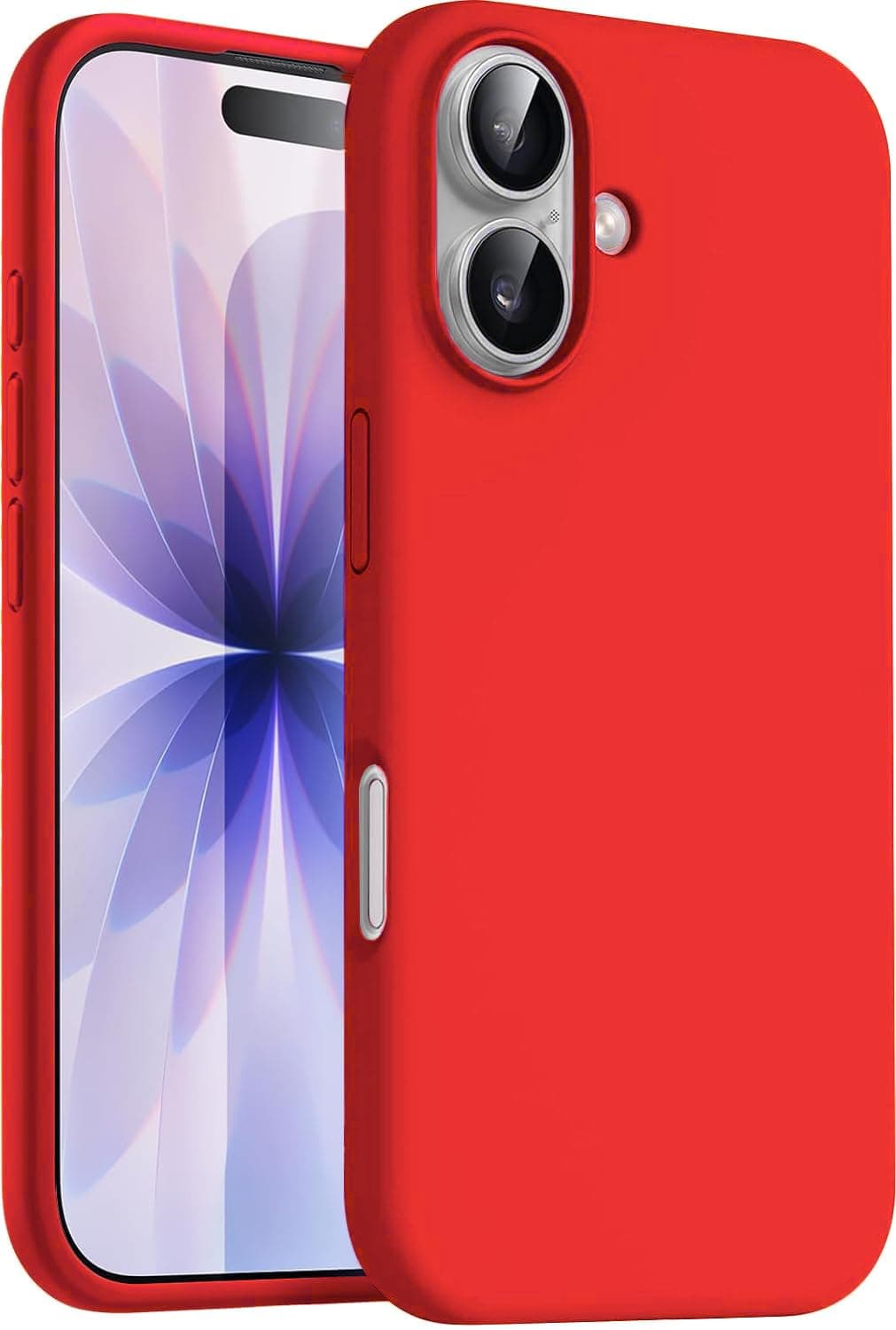 DIZORO Compatible with iPhone 17 Case 6.3, Slim Liquid Silicone 3 Layers Full Covered Soft Gel Rubber Phone Cases Protective Back Cover 6.3 Inch - Red