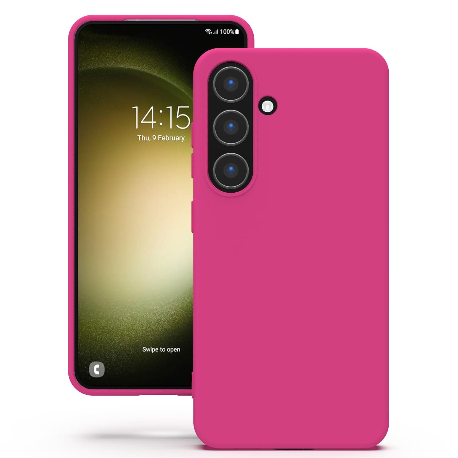 YATWIN Silicone Back Case for Samsung Galaxy S23 Plus, Soft-Touch Phone Back Cover for Samsung Galaxy S23 Plus - Magenta