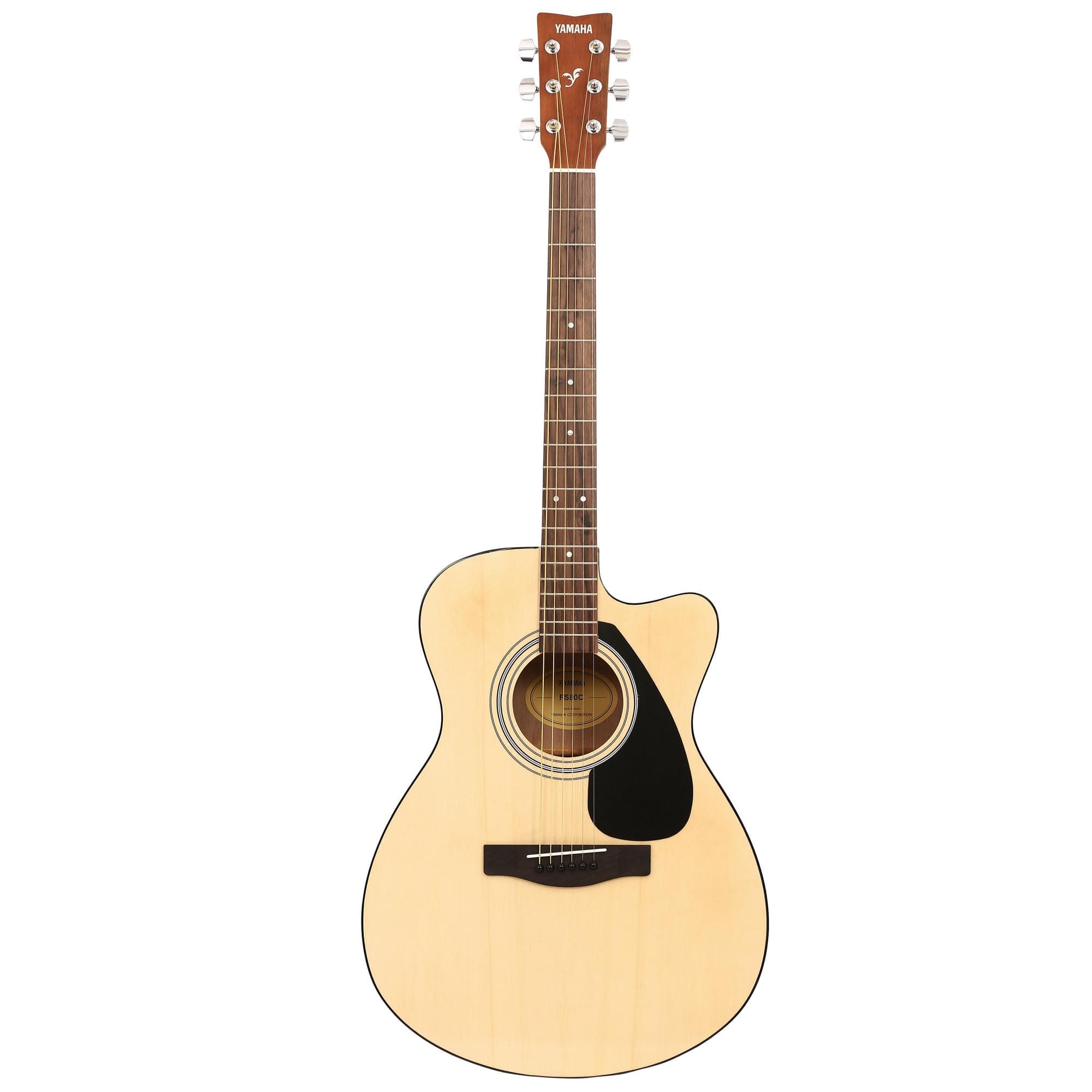 Yamaha FS80C Acoustic Guitar – 6-String, Stainless Steel, Natural Finish, Concert Body with Cutaway Design, Rich Tone, Comfortable Playability, Durable Build, Ideal for Practice & Performance